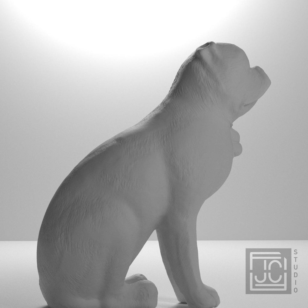 Chinese Porcelain Pug Dog A 3D Printed Collectible Sculpture