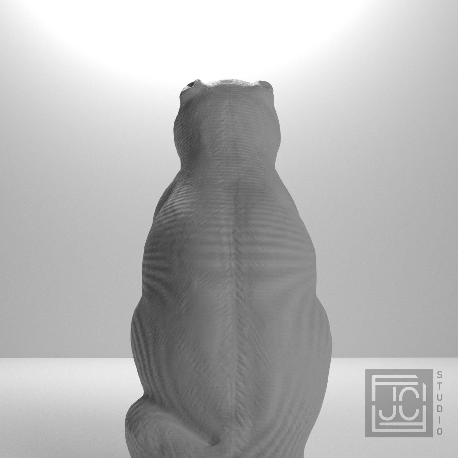 Chinese Porcelain Pug Dog A 3D Printed Collectible Sculpture