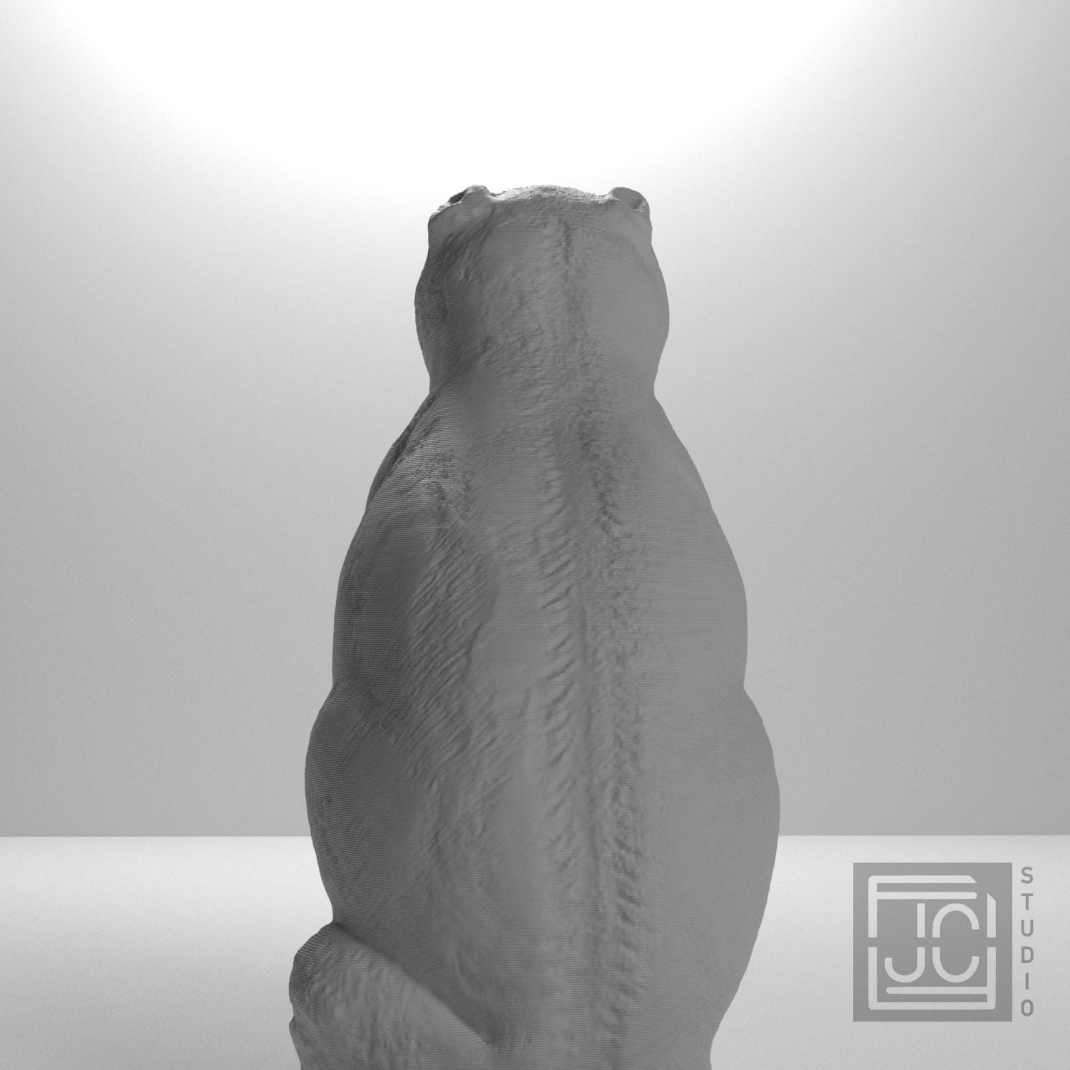 Chinese Porcelain Pug Dog B 3D Printed Collectible Sculpture