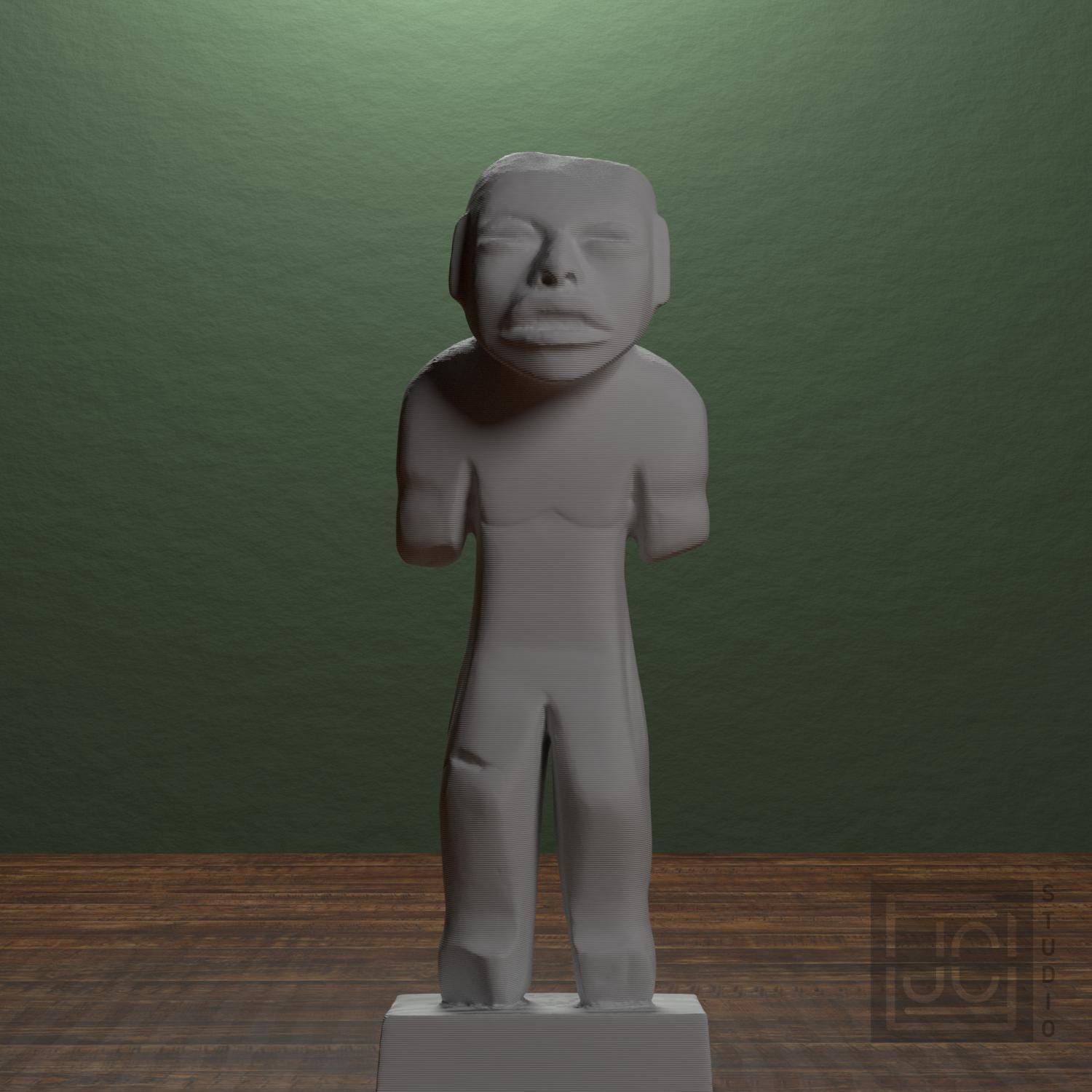 Olmec Man 3D Printed Museum Replica