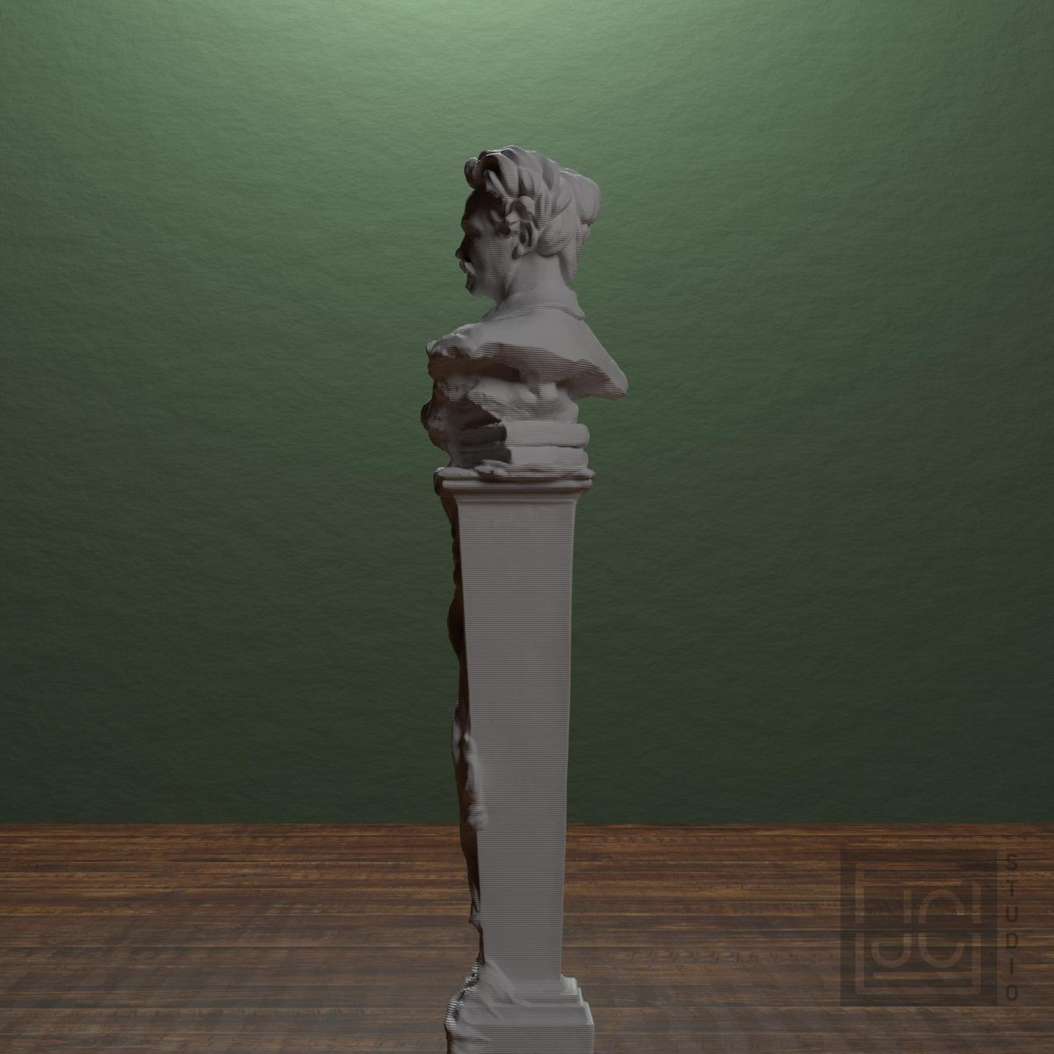Portrait of August Strindberg 3D Printed Collectible Bust