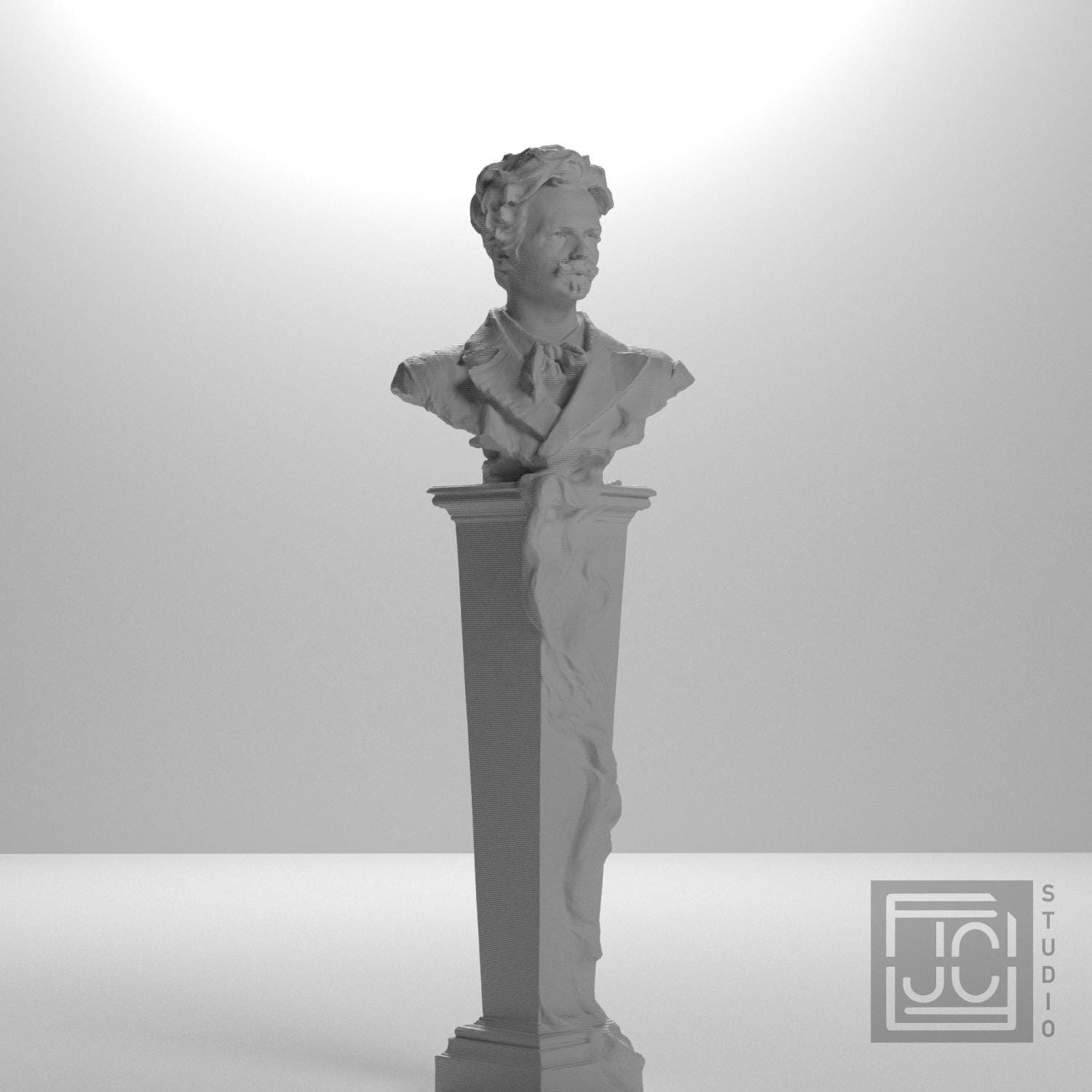 Portrait of August Strindberg 3D Printed Collectible Bust
