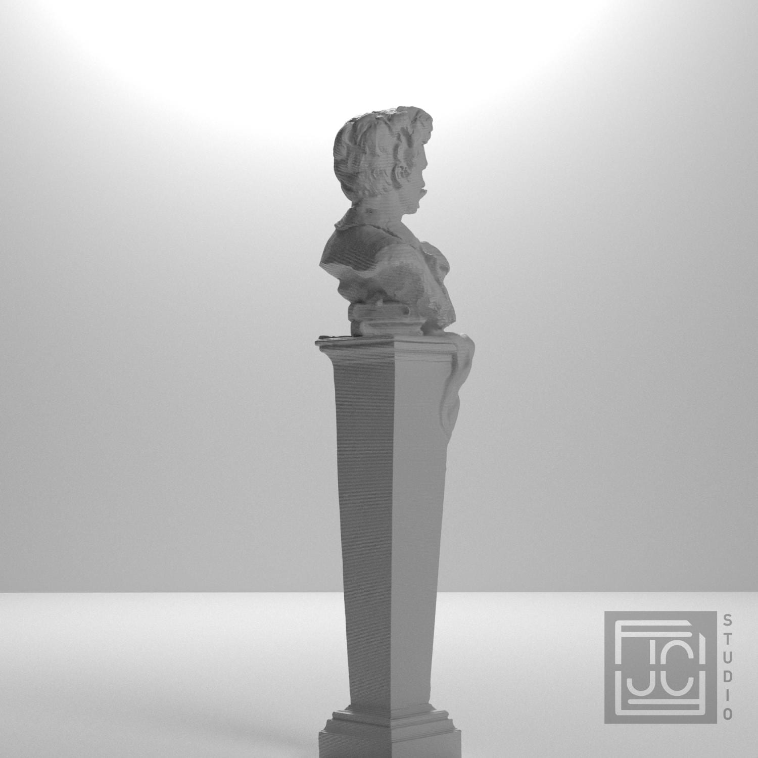 Portrait of August Strindberg 3D Printed Collectible Bust