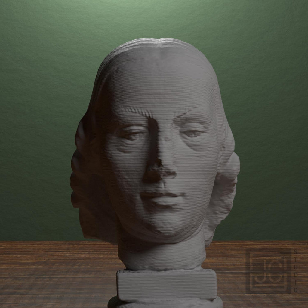 Female Head Statue Fragment 3D Printed Collectible Bust