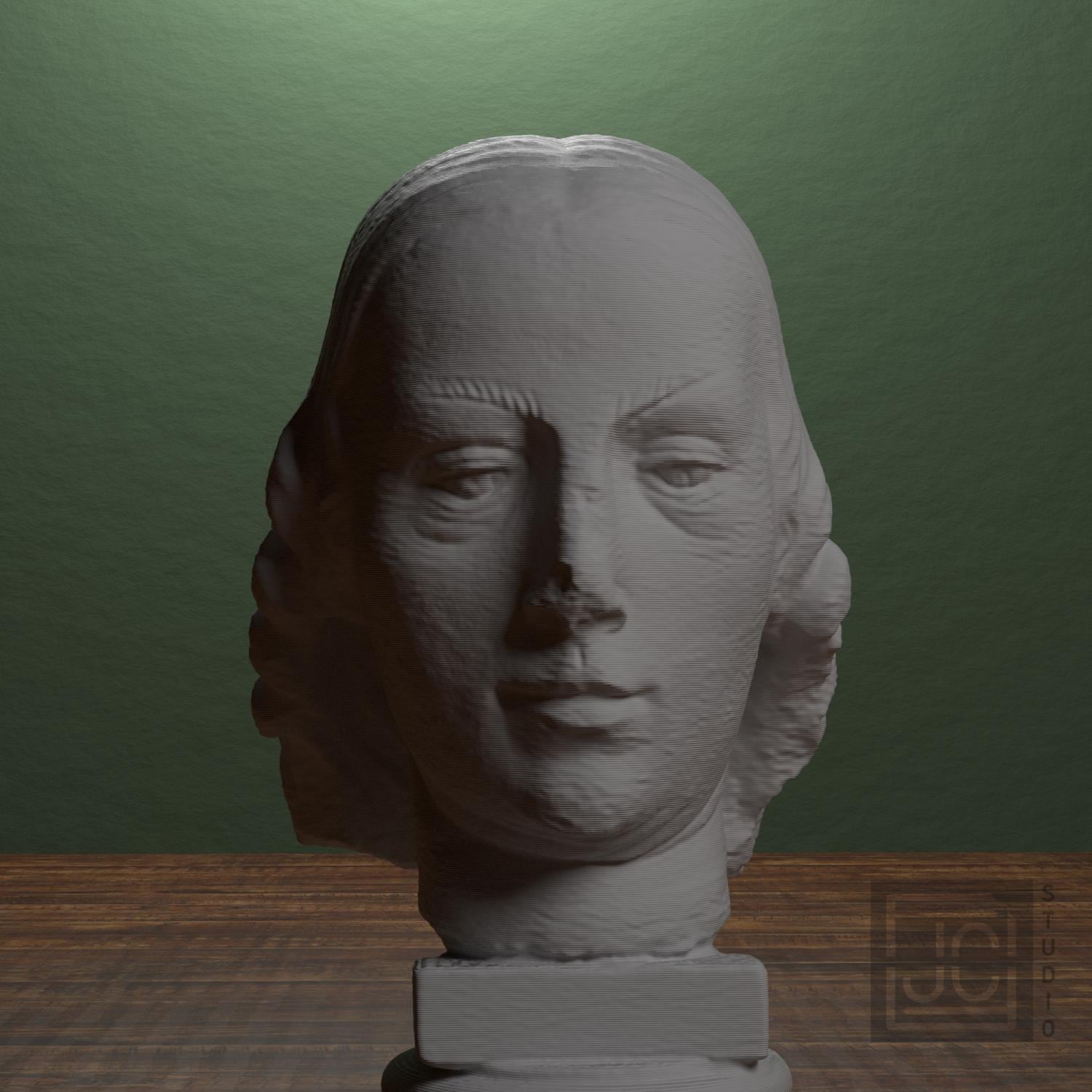 Female Head Statue Fragment 3D Printed Collectible Bust