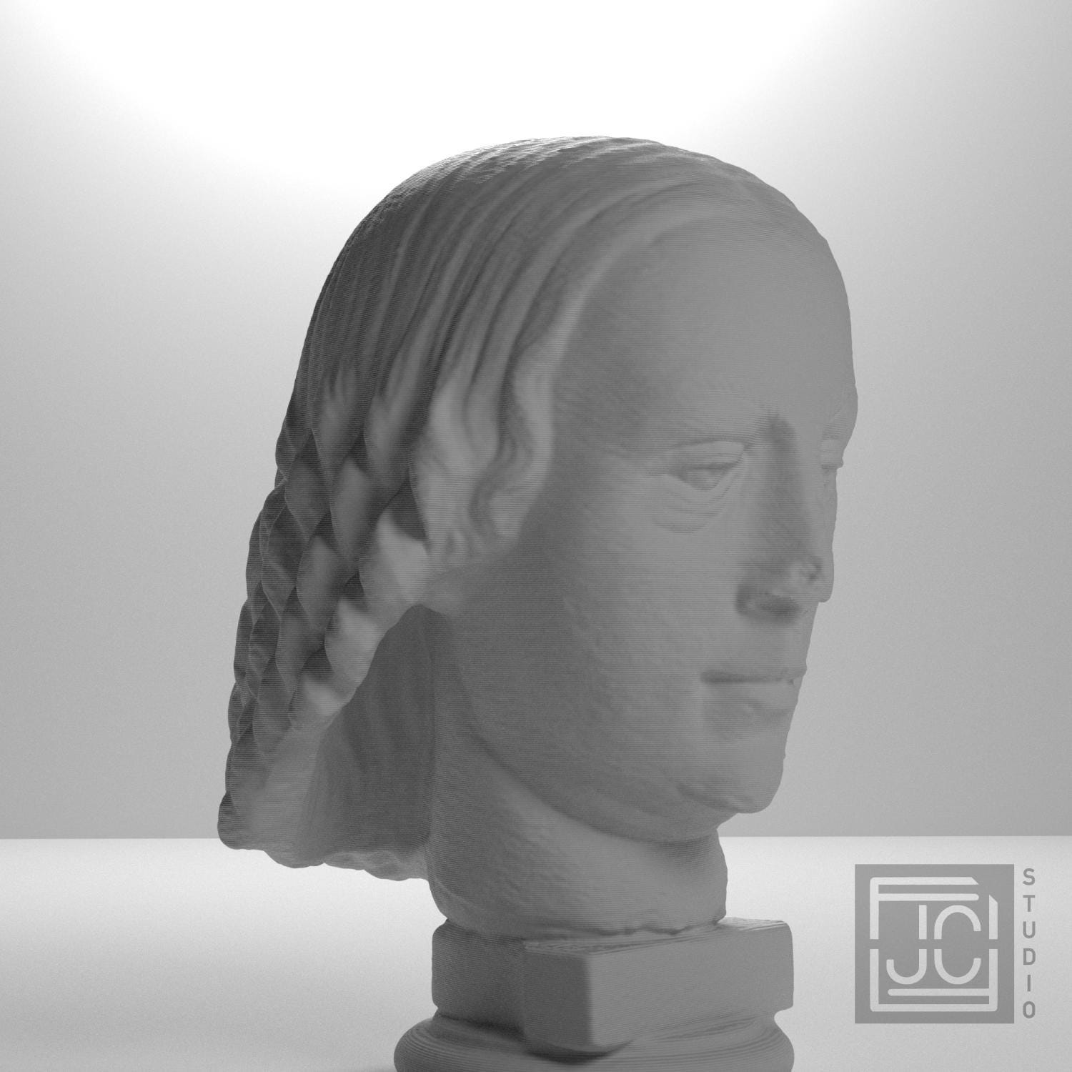 Female Head Statue Fragment 3D Printed Collectible Bust