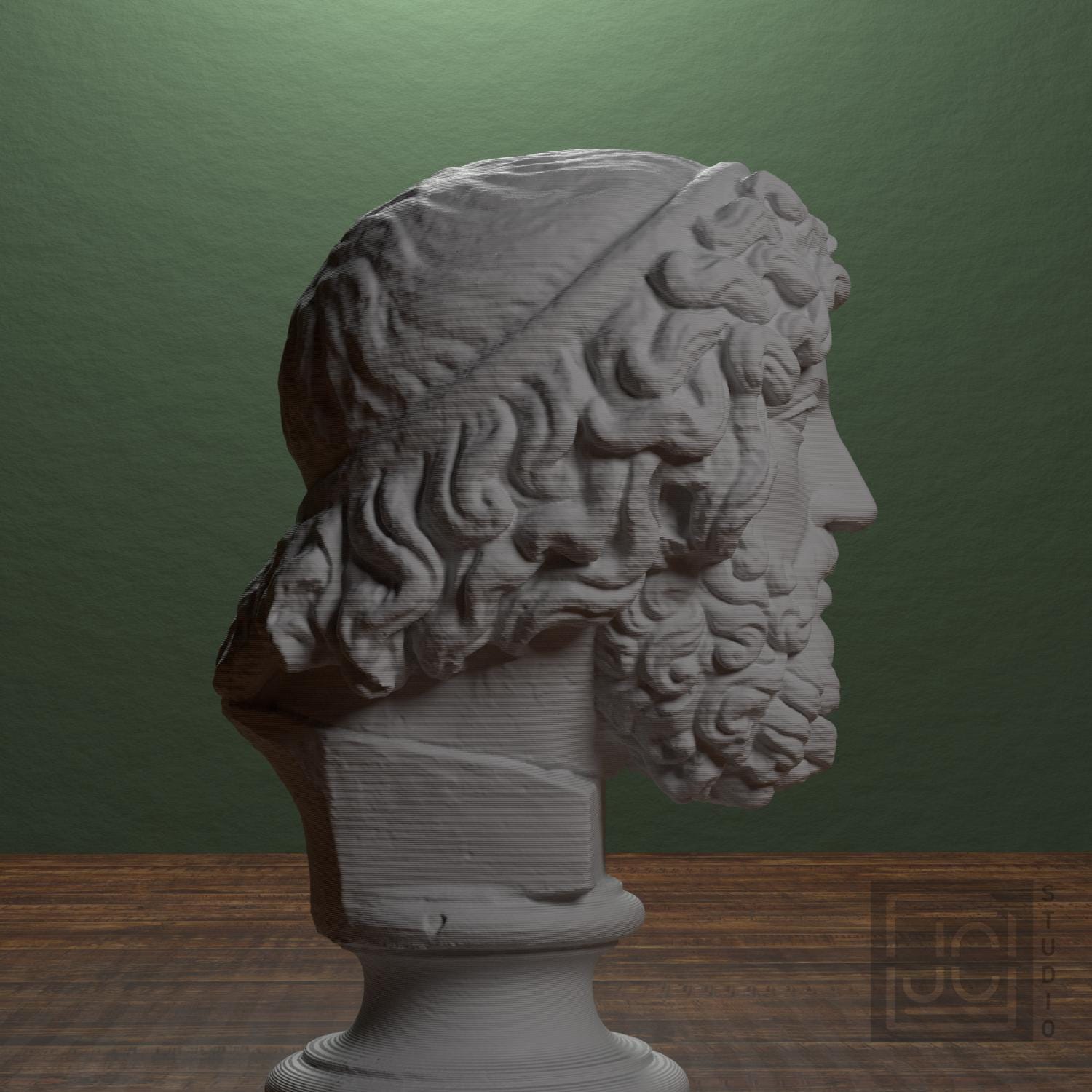 Bearded Zeus 3D Printed Collectible Bust