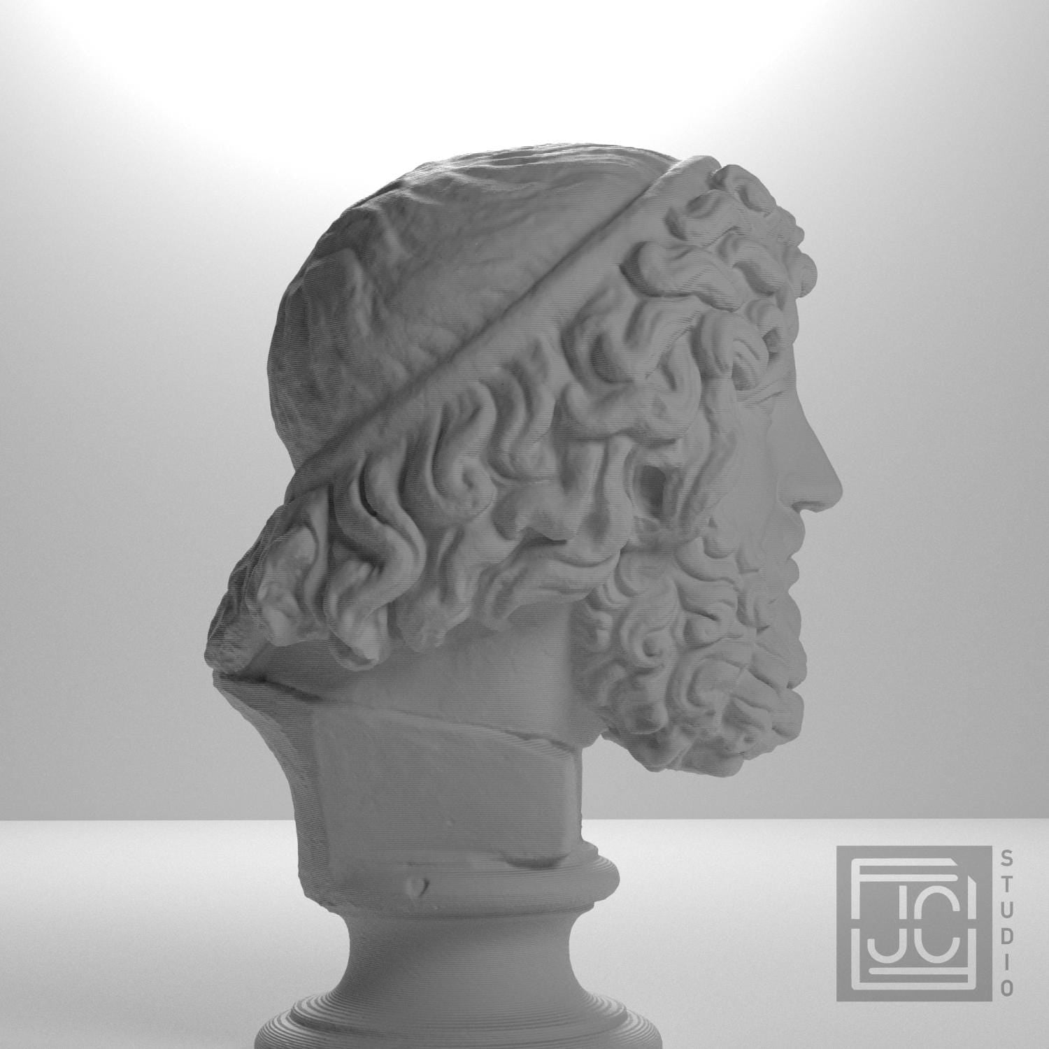 Bearded Zeus 3D Printed Collectible Bust