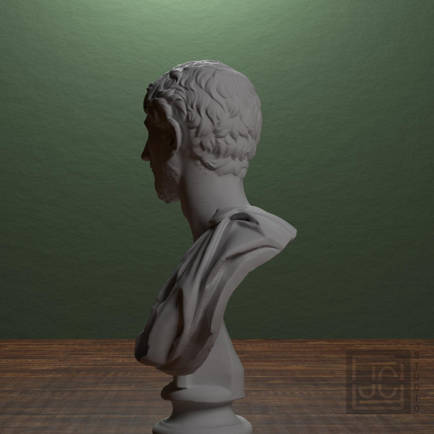 Man Wearing an Army Cape 3D Printed Museum Portrait Replica