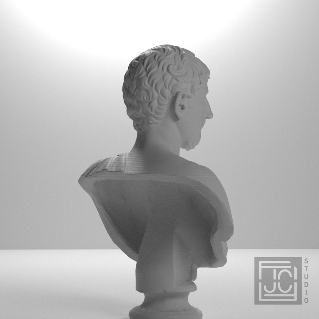 Man Wearing an Army Cape 3D Printed Museum Portrait Replica