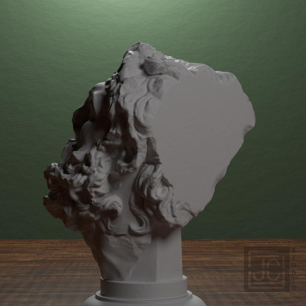 Head of a Giant 3D Printed Museum Replica