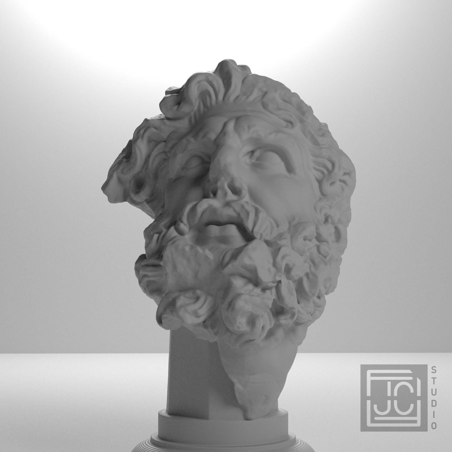 Head of a Giant 3D Printed Museum Replica