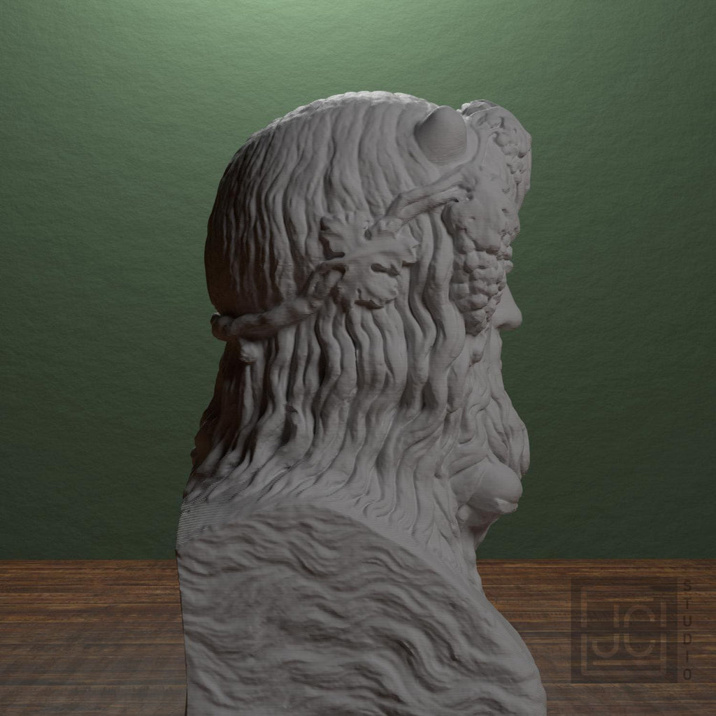 Horn-Crowned Sea Deity 3D Printed Museum Replica
