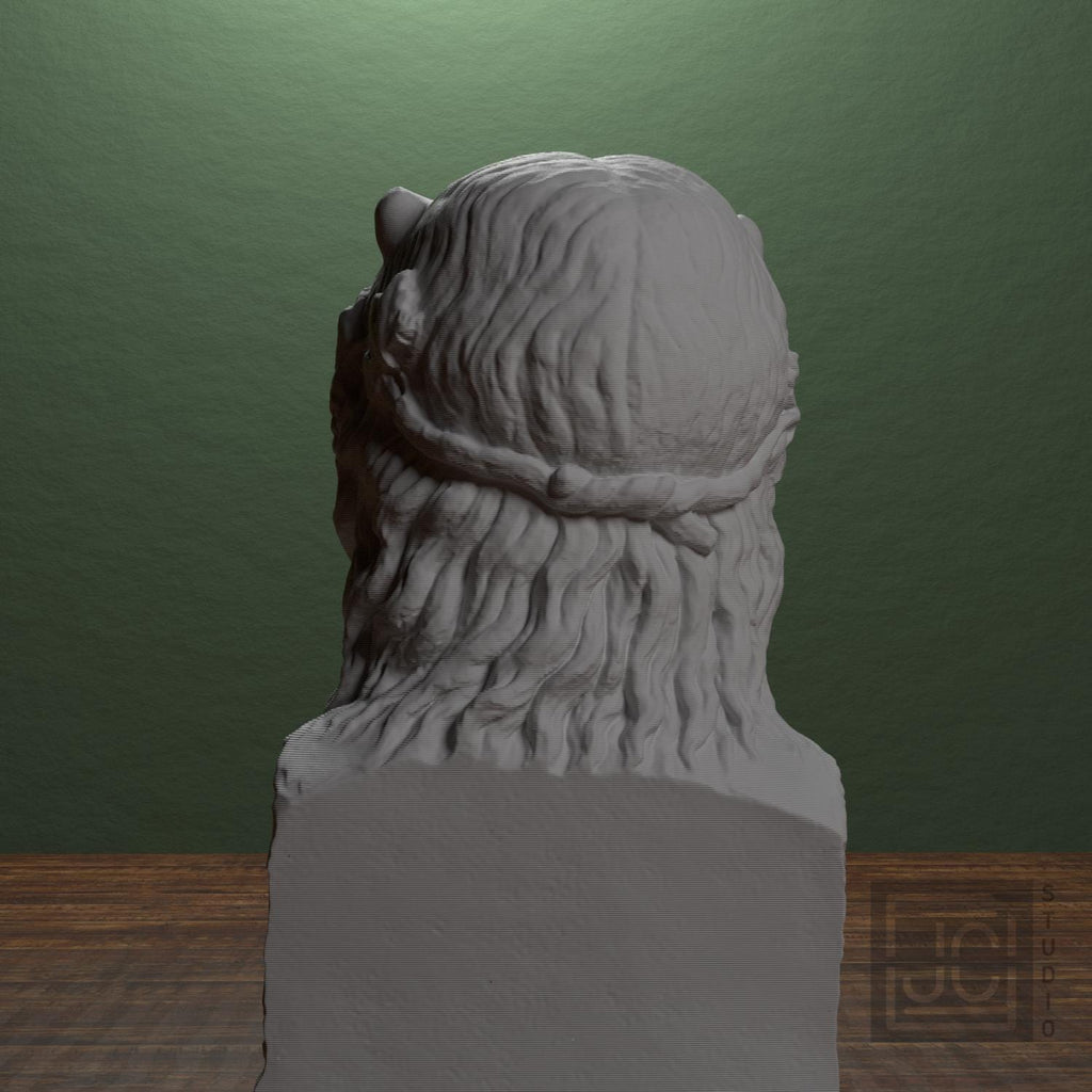 Horn-Crowned Sea Deity 3D Printed Museum Replica