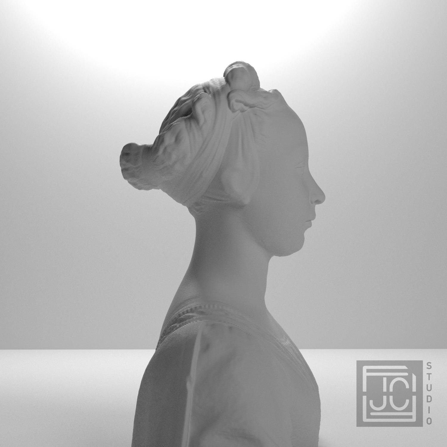 Portrait of a Young Woman 3D Printed Collectible Bust
