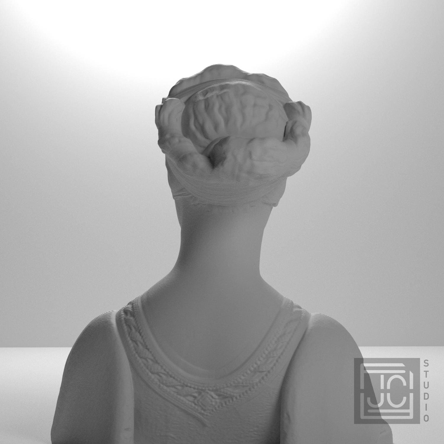 Portrait of a Young Woman 3D Printed Collectible Bust