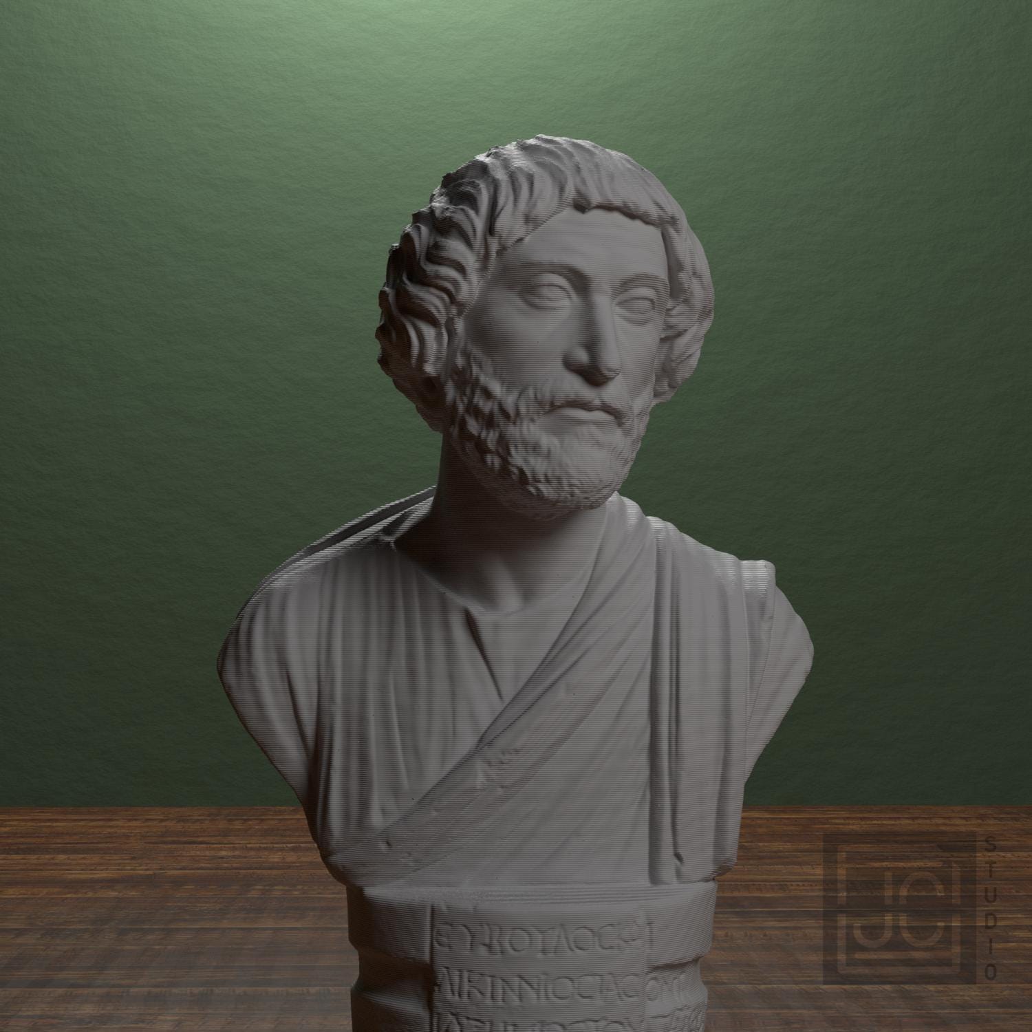 Portrait Bust of a Barbarian 3D Printed Museum Replica