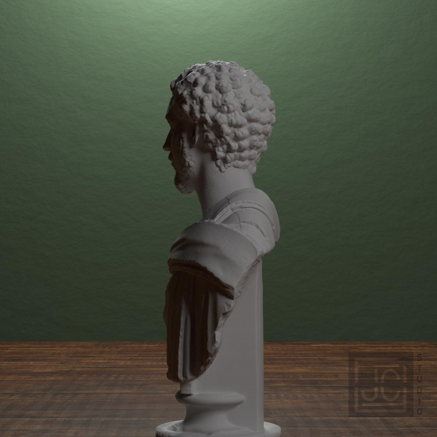 Portrait of a Man (Possibly Septimius Severus) 3D Printed Museum Replica