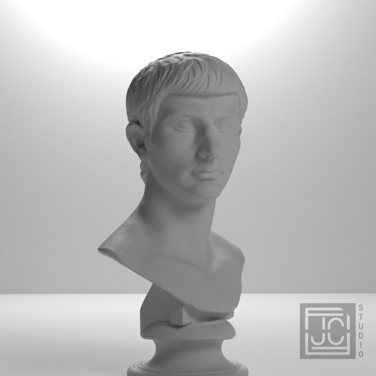 Portrait of an Augustan Prince (Possibly Marcellus) 3D Printed Collectible Bust