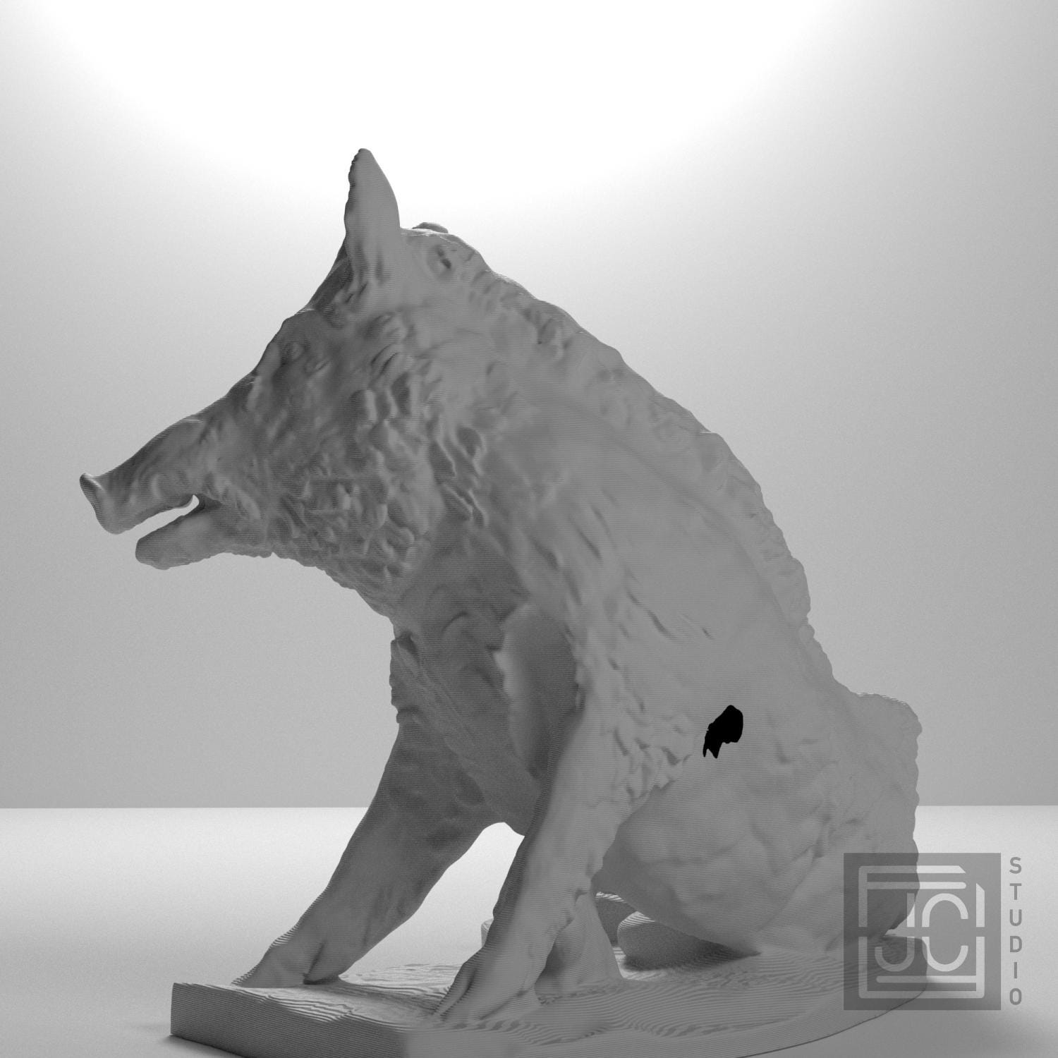 Wild Boar Porcellino 3D Printed Sculpture