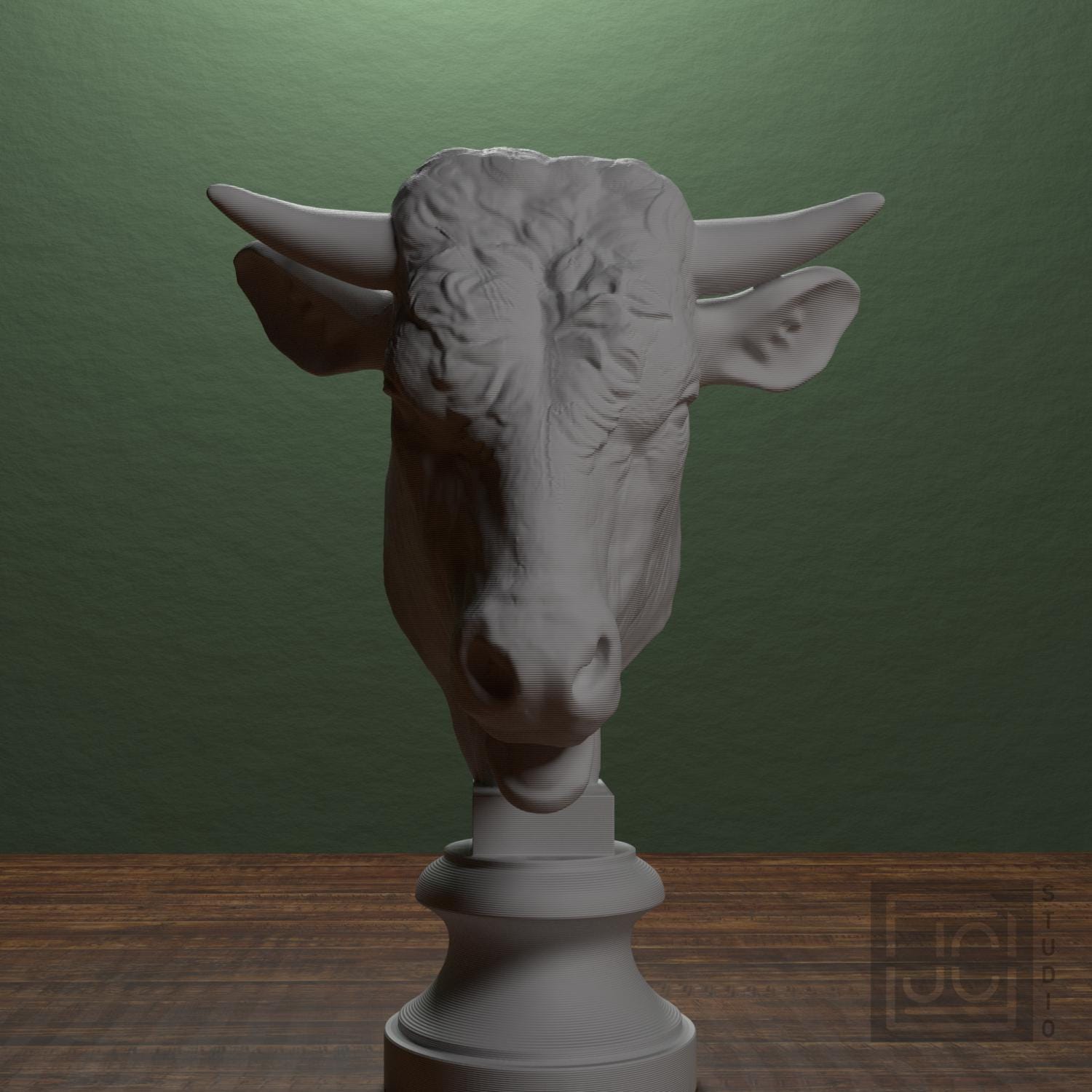 Bull Head 3D Printed Museum Replica