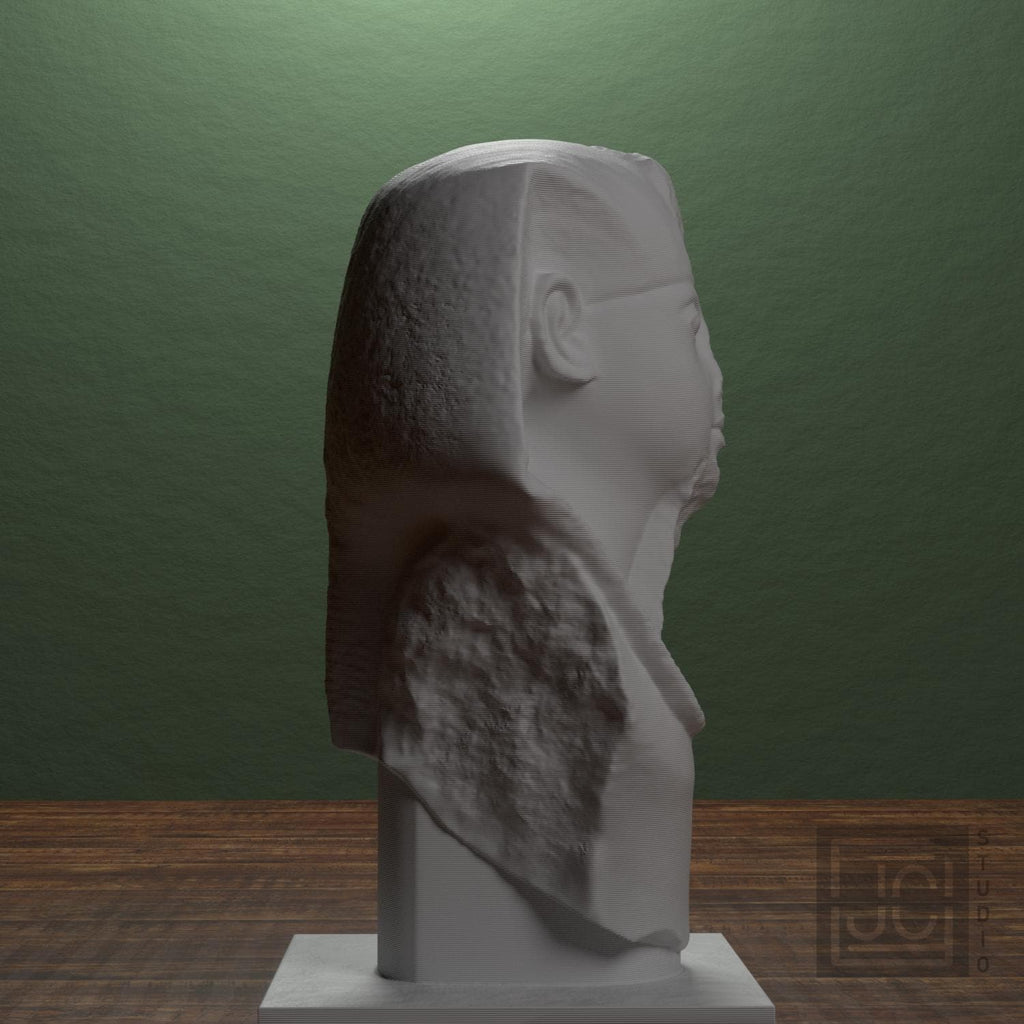 19th Dynasty Pharaoh Head 3D Printed Museum Replica