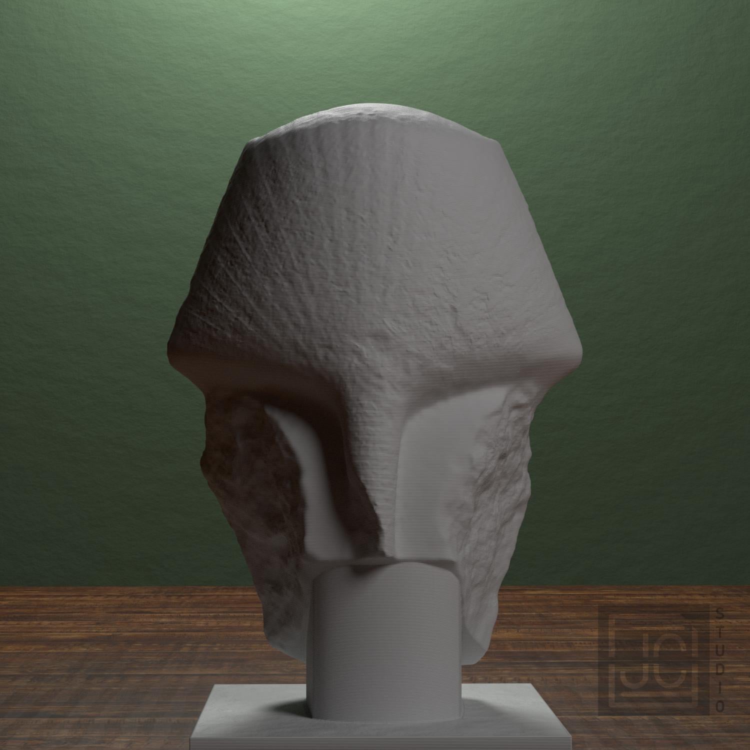 19th Dynasty Pharaoh Head 3D Printed Museum Replica