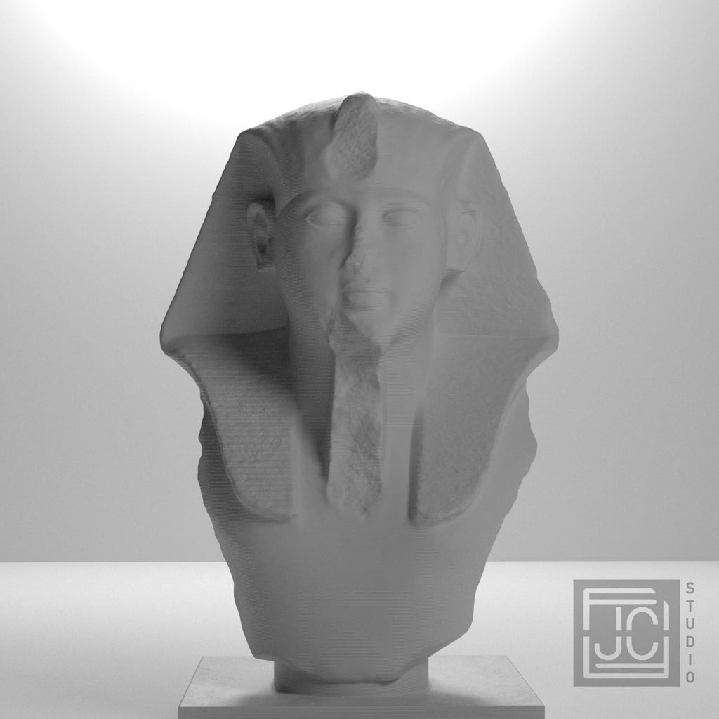 19th Dynasty Pharaoh Head 3D Printed Museum Replica
