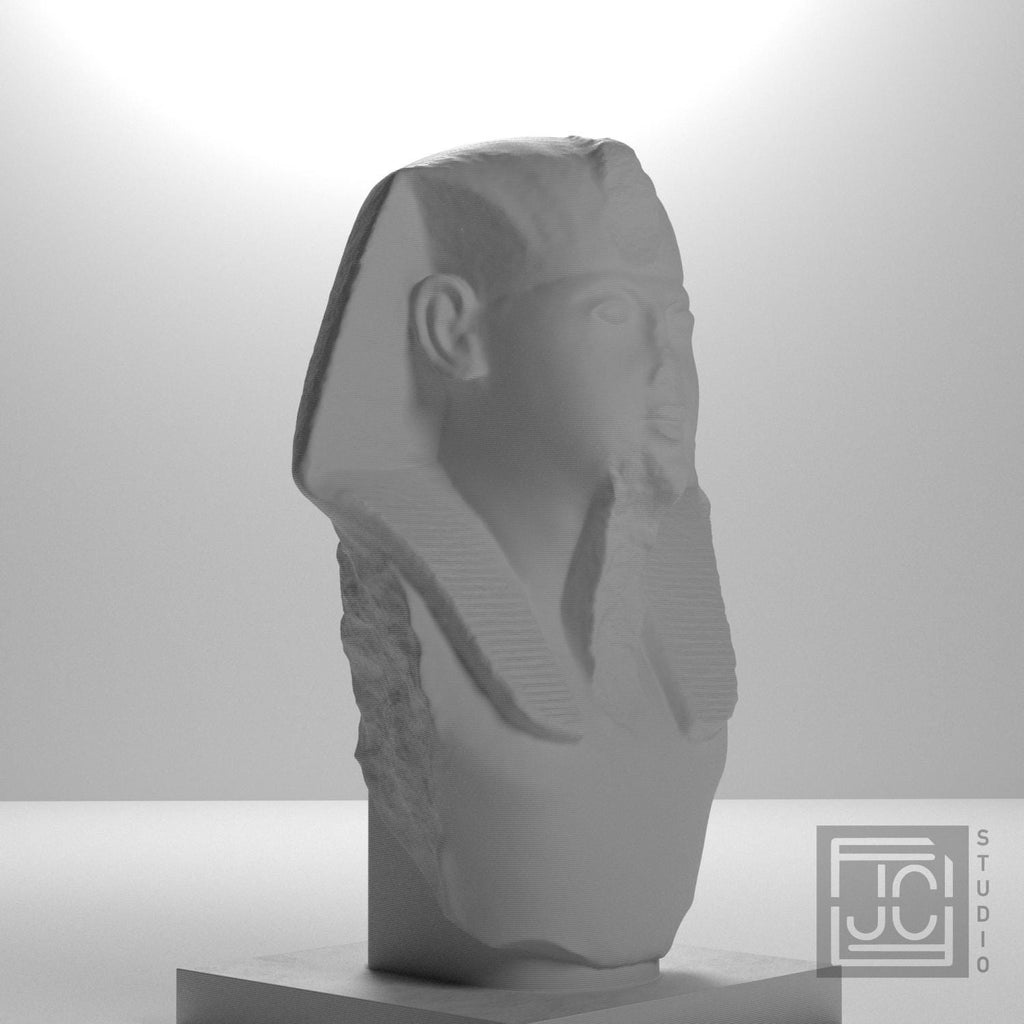 19th Dynasty Pharaoh Head 3D Printed Museum Replica