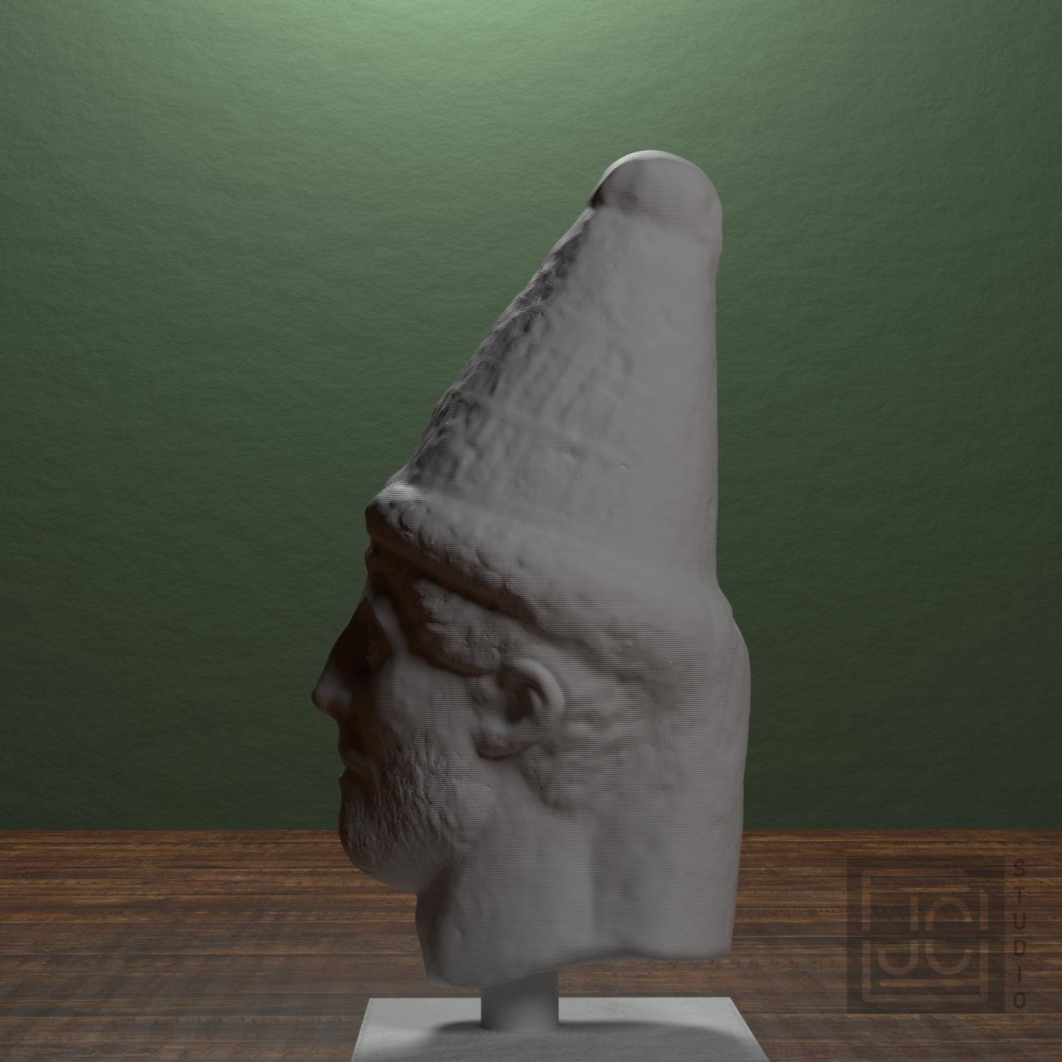 Head of a Priest 3D Printed Museum Replica