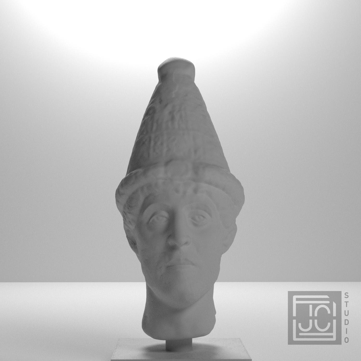 Head of a Priest 3D Printed Museum Replica