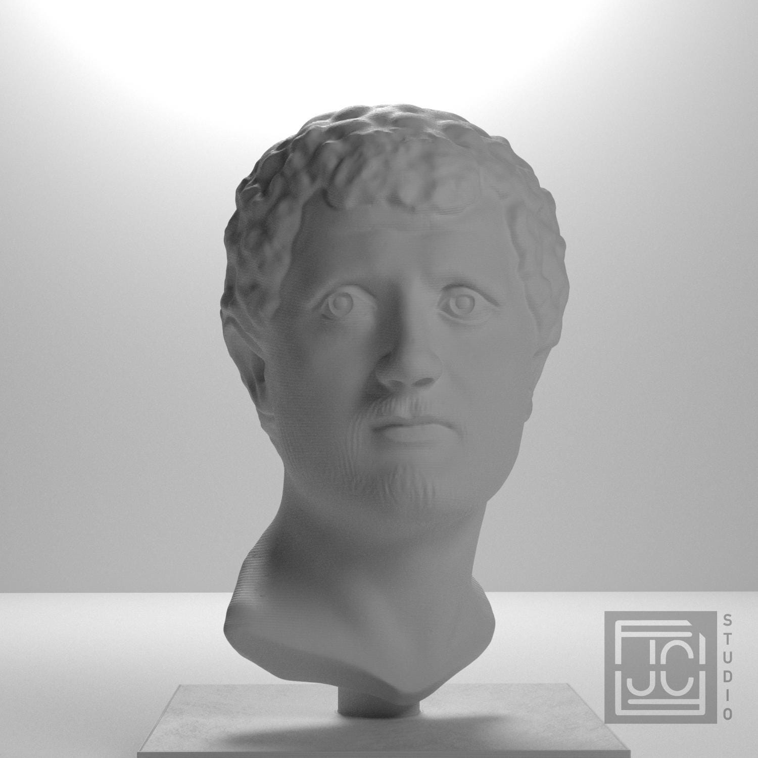 Portrait Head of a Man 3D Printed Museum Replica