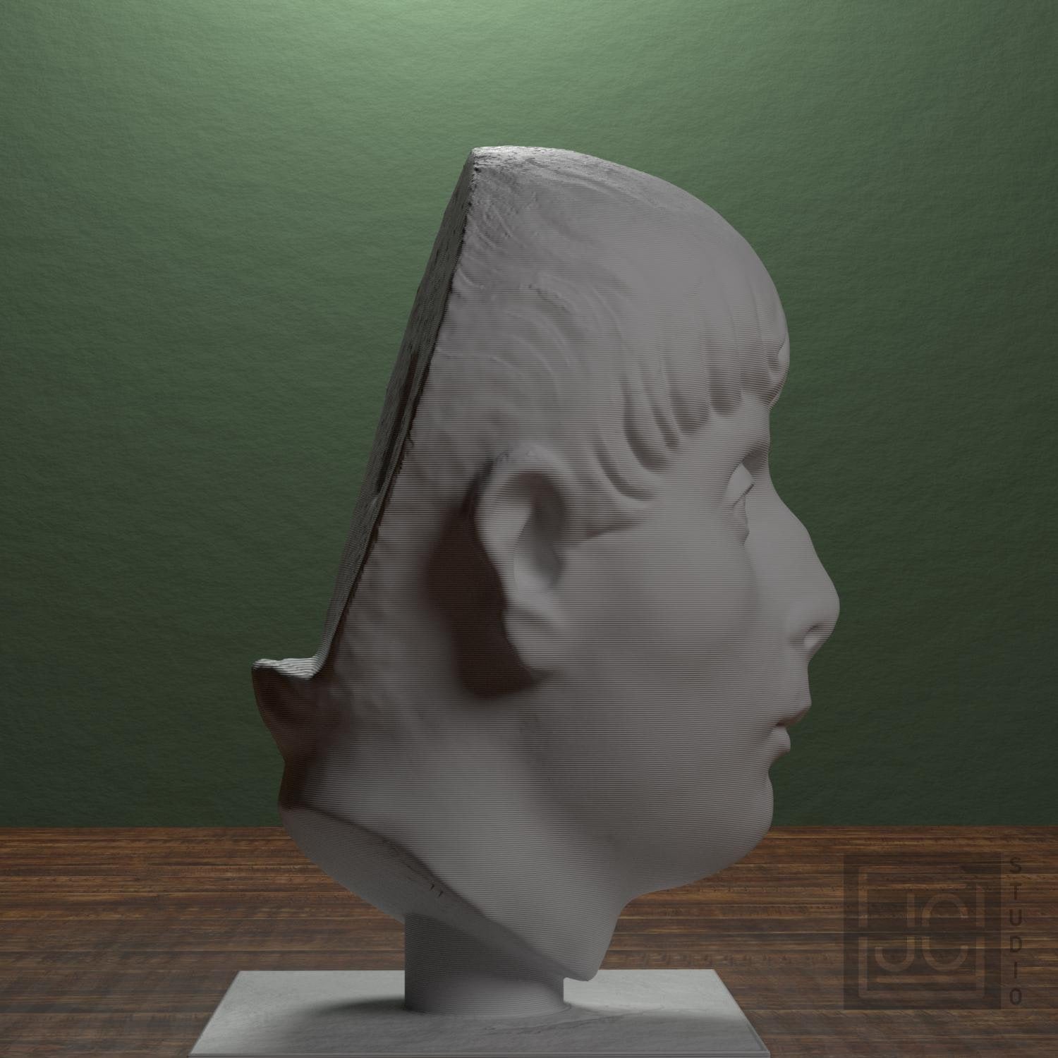Young Man Head 3D Printed Museum Replica