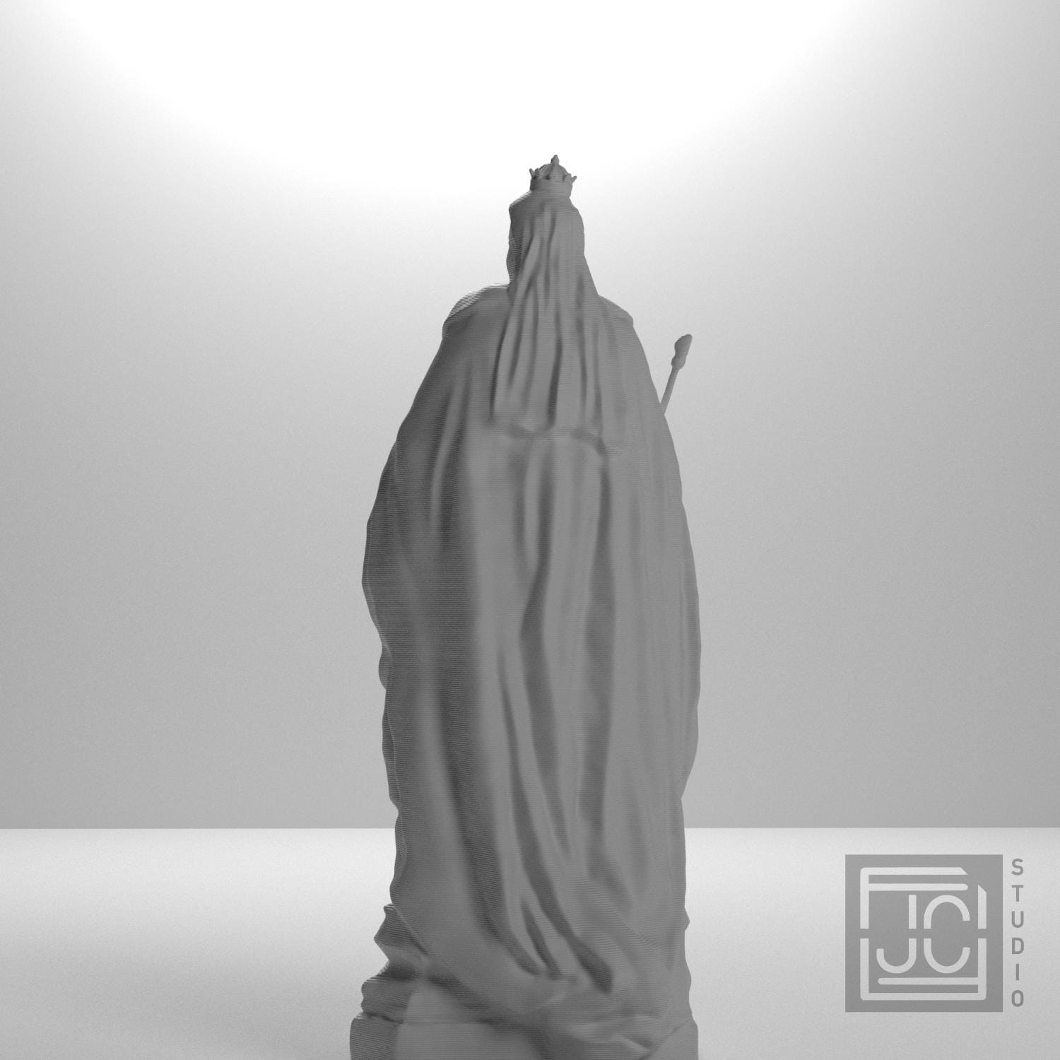 Queen Victoria in Victoria Square 3D Printed Museum Statue Replica