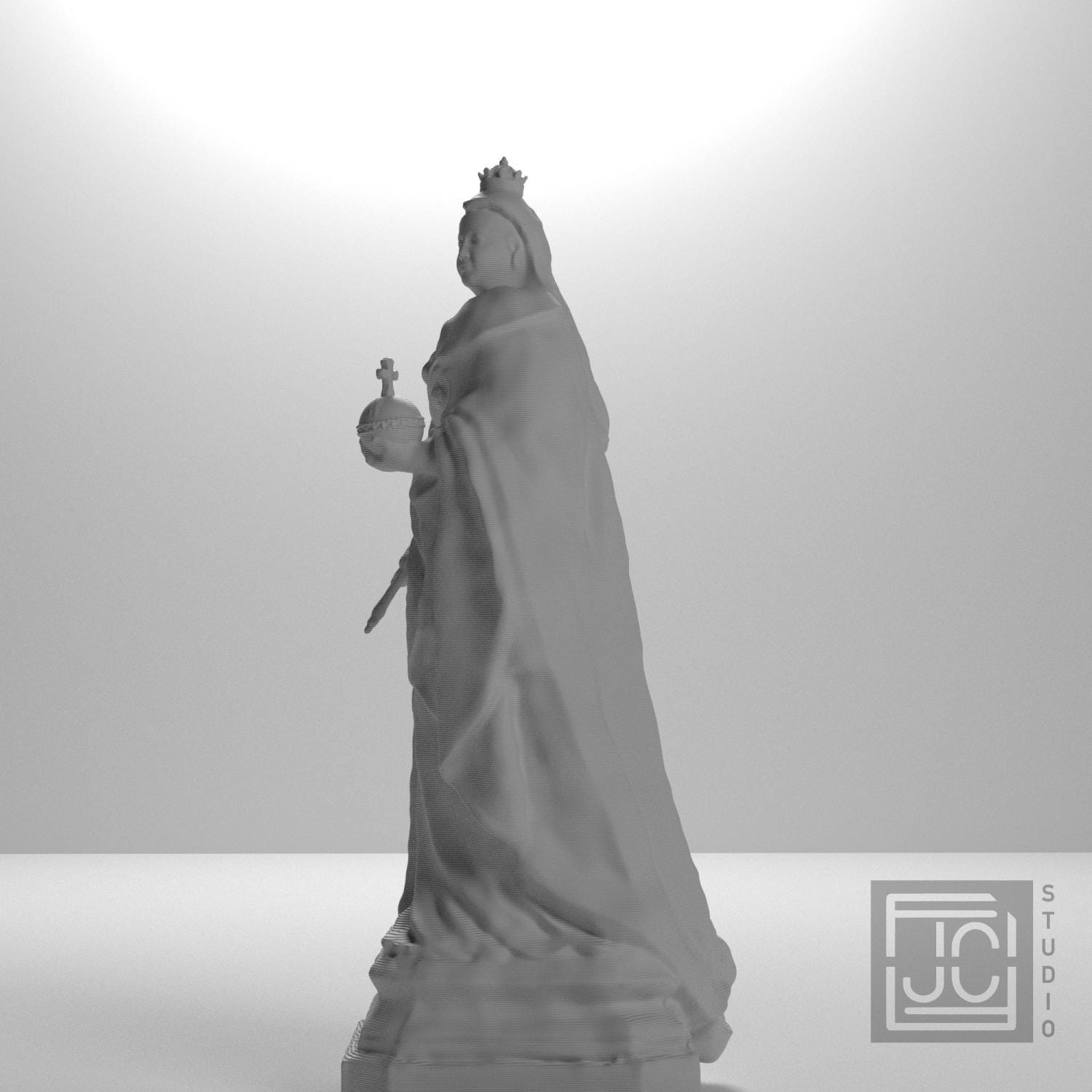 Queen Victoria in Victoria Square 3D Printed Museum Statue Replica