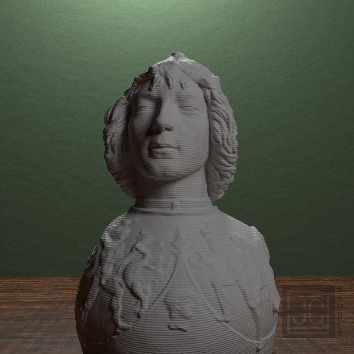 Helmet-Clad Figure with Relief Harness 3D Printed Museum Replica