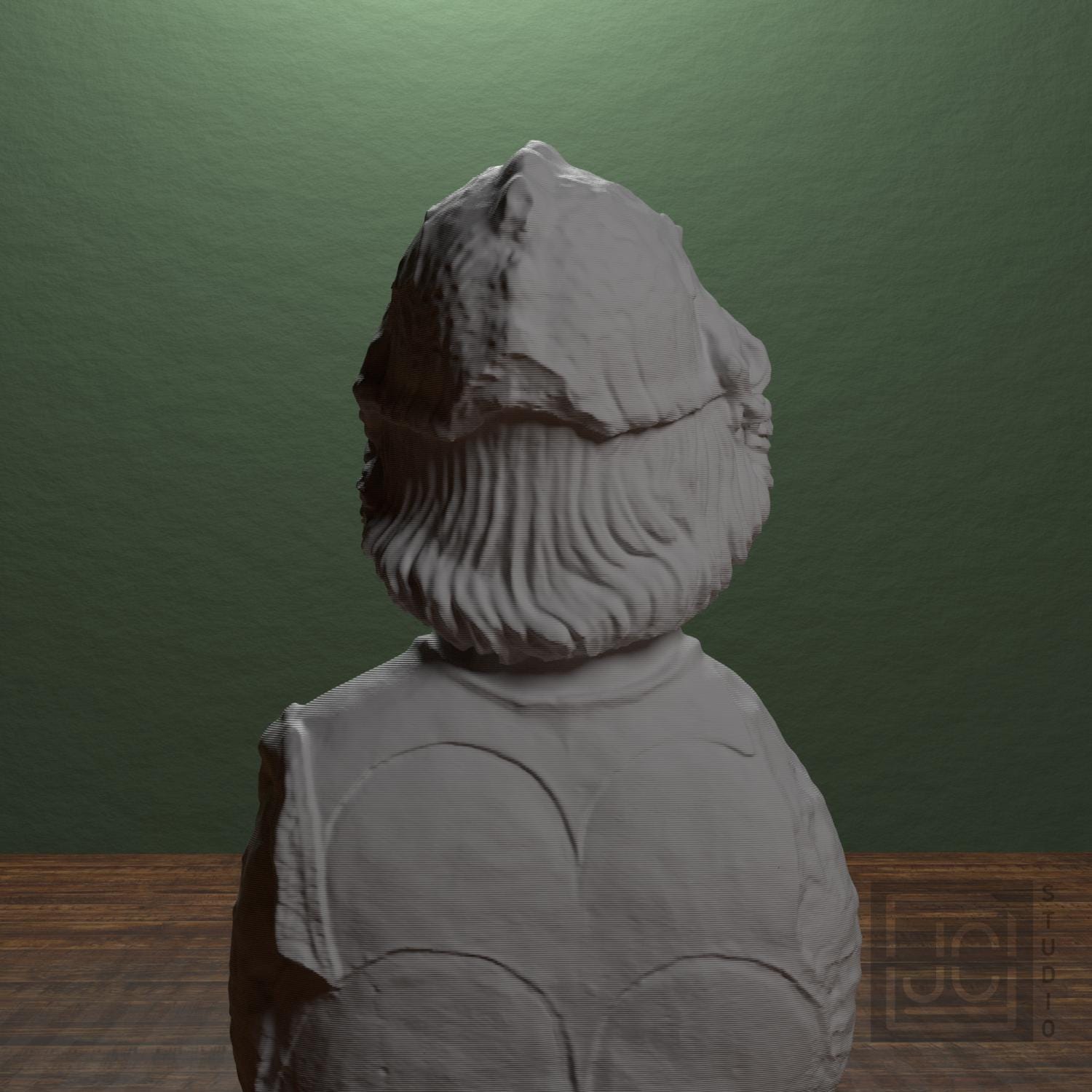 Helmet-Clad Figure with Relief Harness 3D Printed Museum Replica