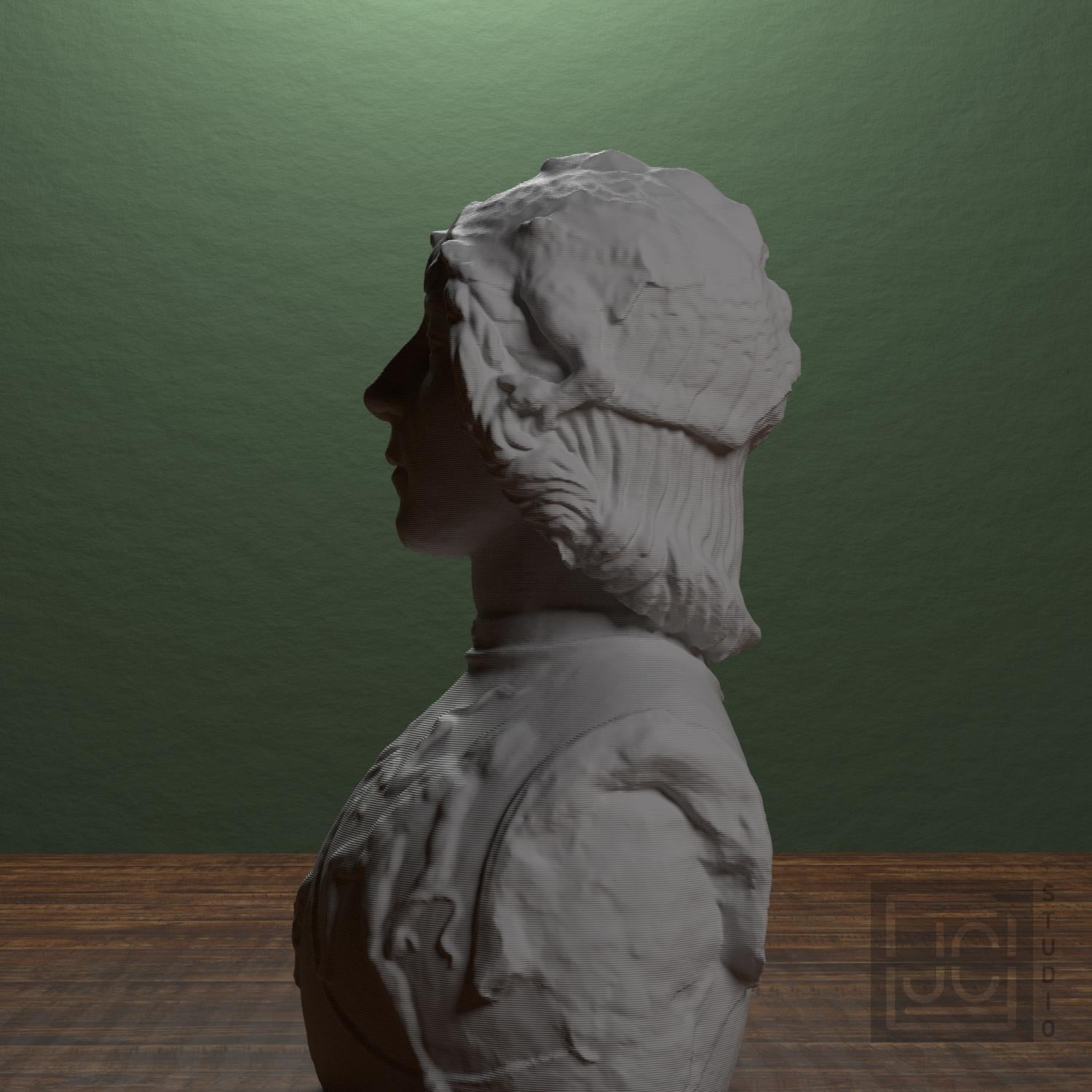 Helmet-Clad Figure with Relief Harness 3D Printed Museum Replica