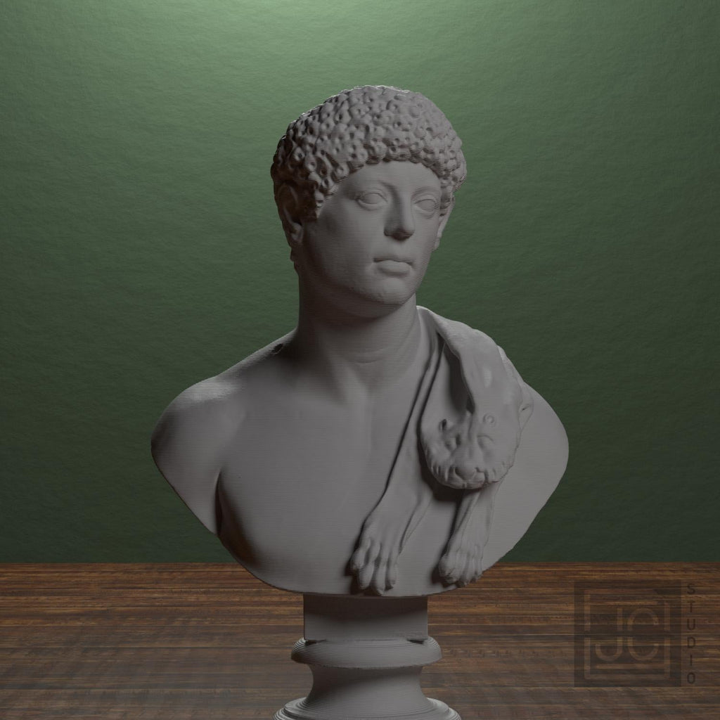 Portrait with Panther Skin 3D Printed Collectible Bust
