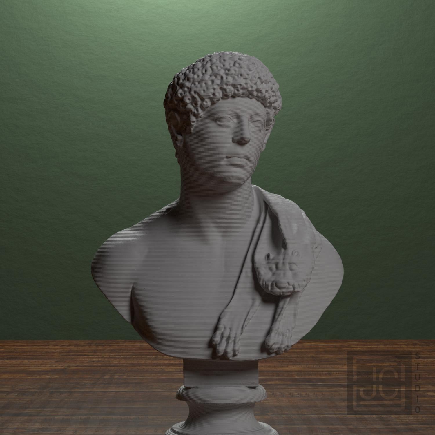 Portrait with Panther Skin 3D Printed Collectible Bust