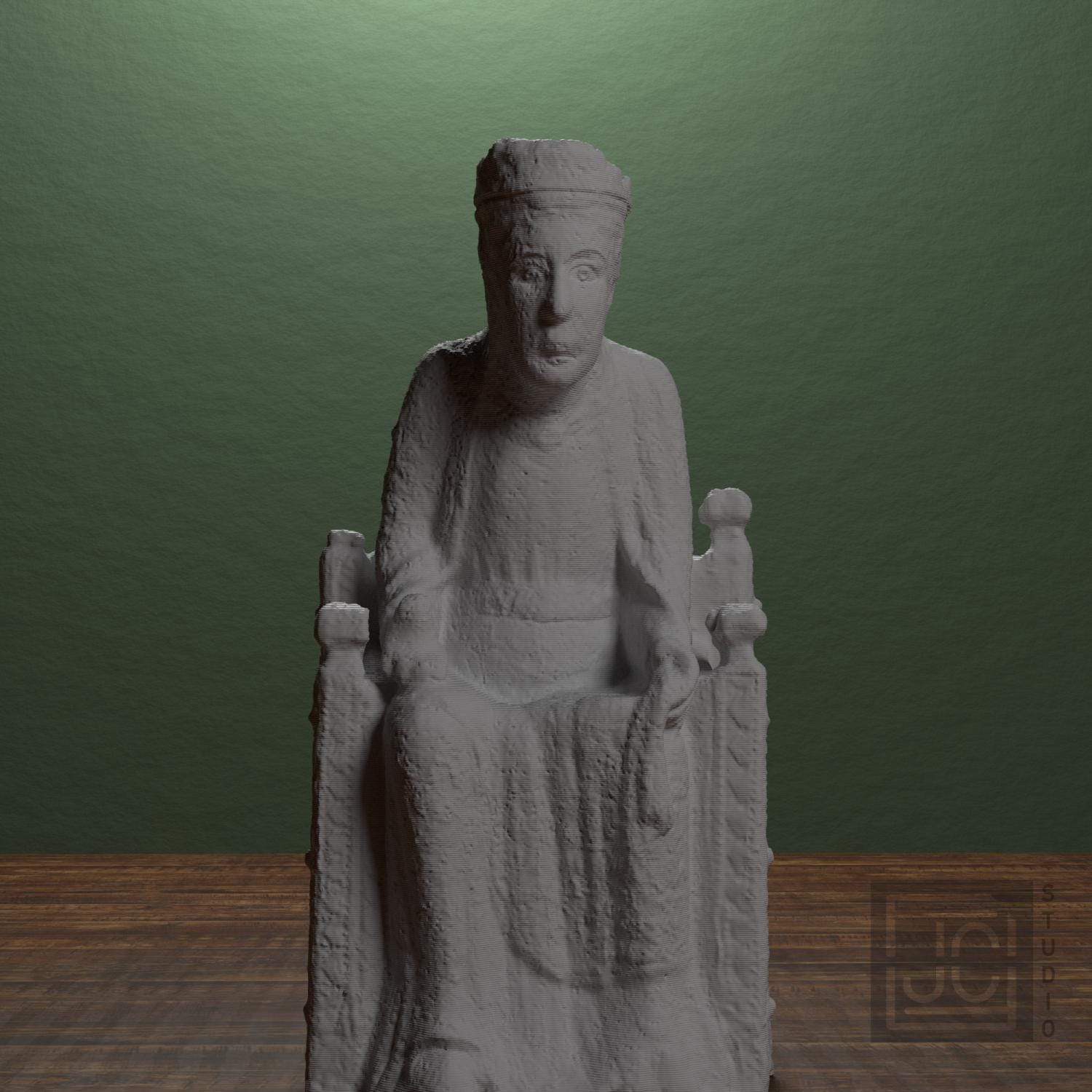 Romanesque Enthroned Madonna 3D Printed Museum Replica