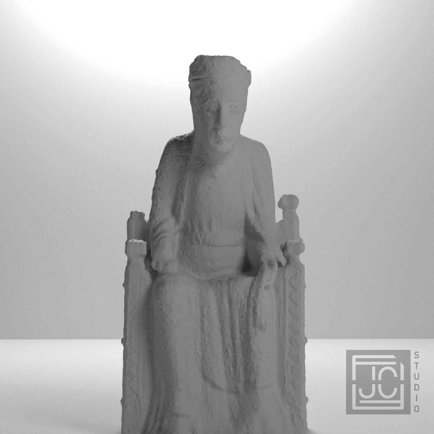 Romanesque Enthroned Madonna 3D Printed Museum Replica