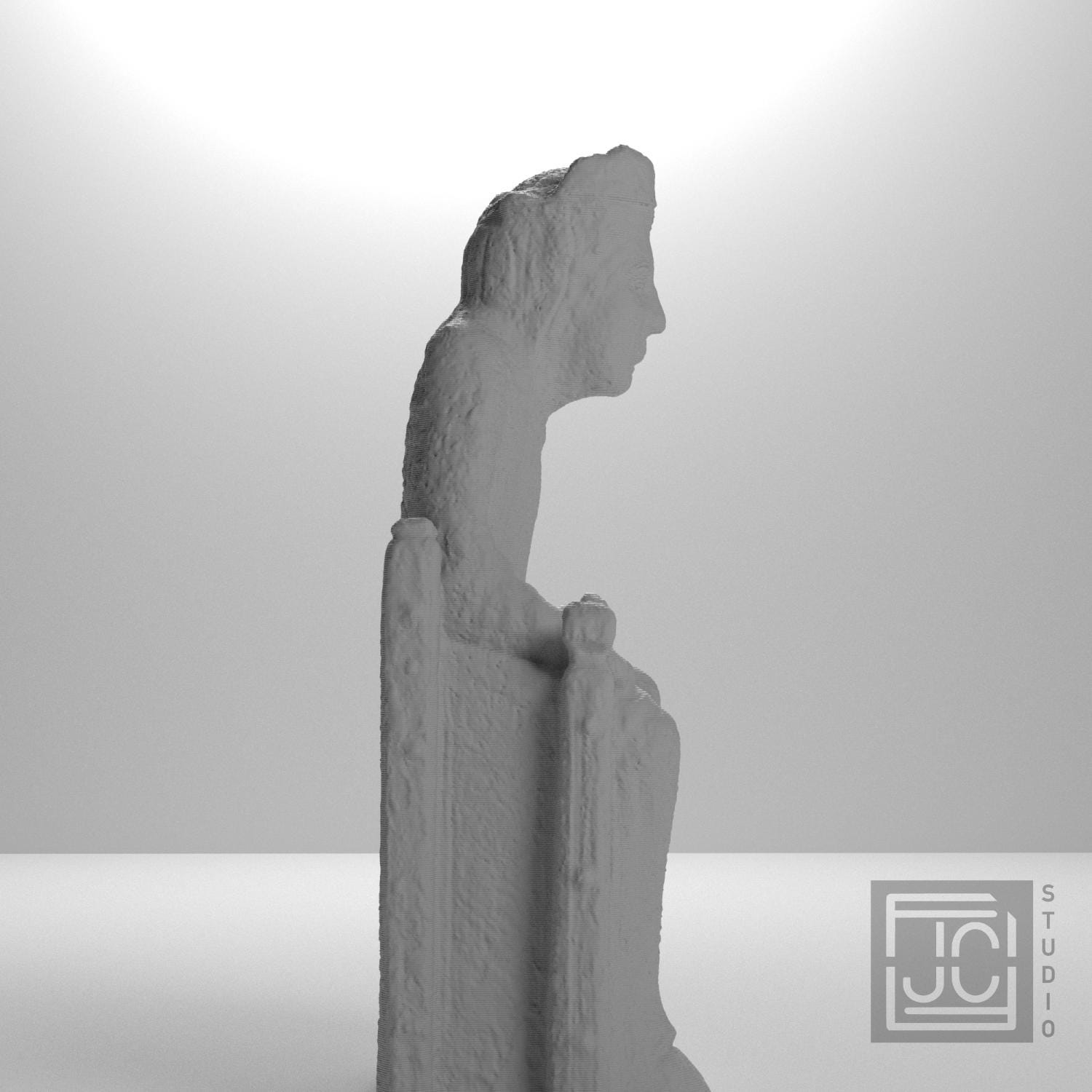 Romanesque Enthroned Madonna 3D Printed Museum Replica