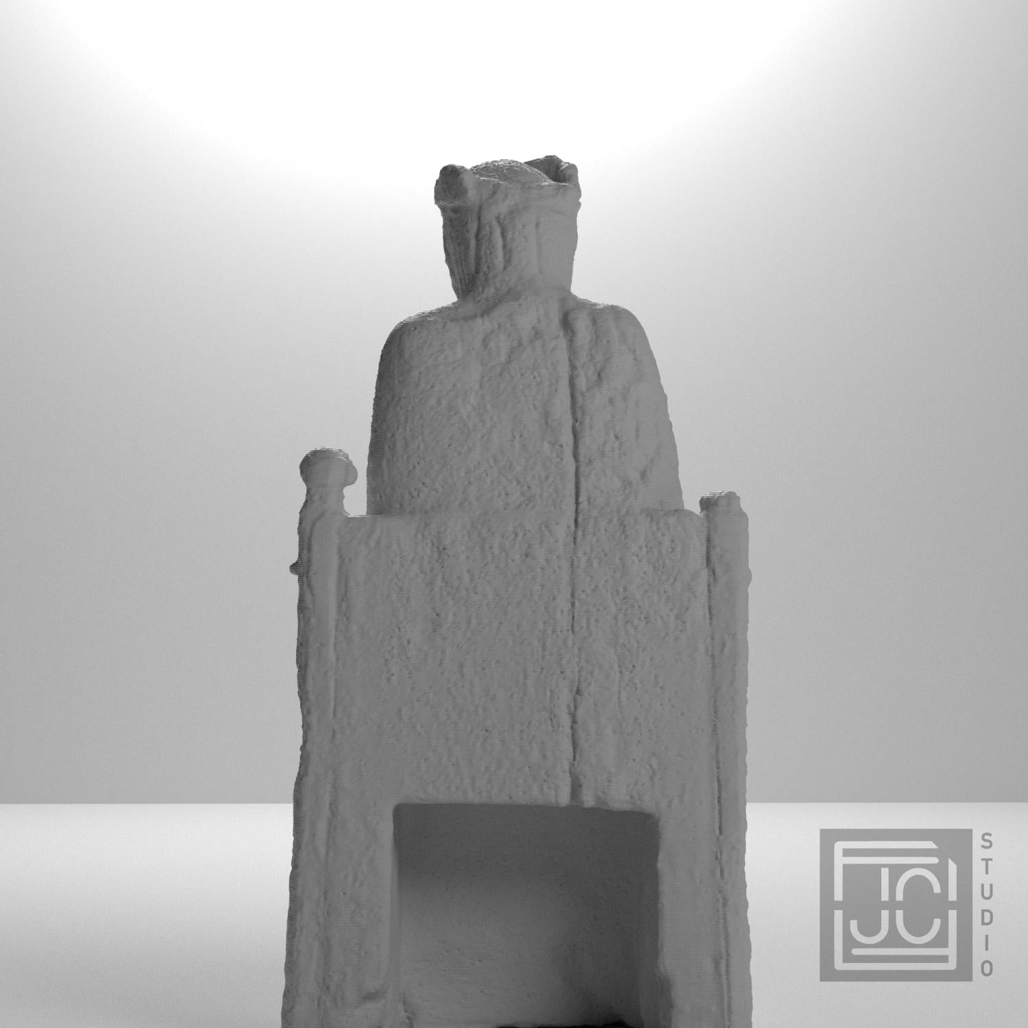 Romanesque Enthroned Madonna 3D Printed Museum Replica