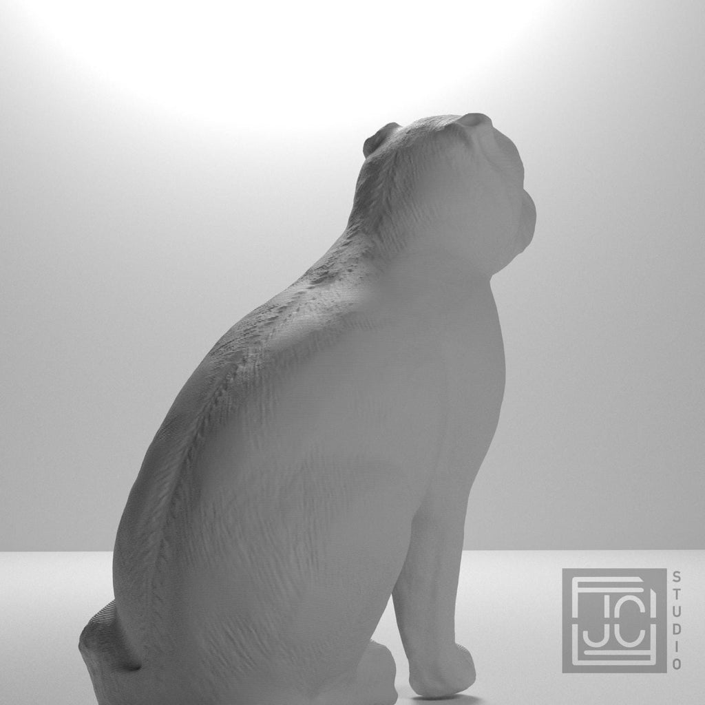 Chinese Porcelain Pug Dog A 3D Printed Collectible Sculpture