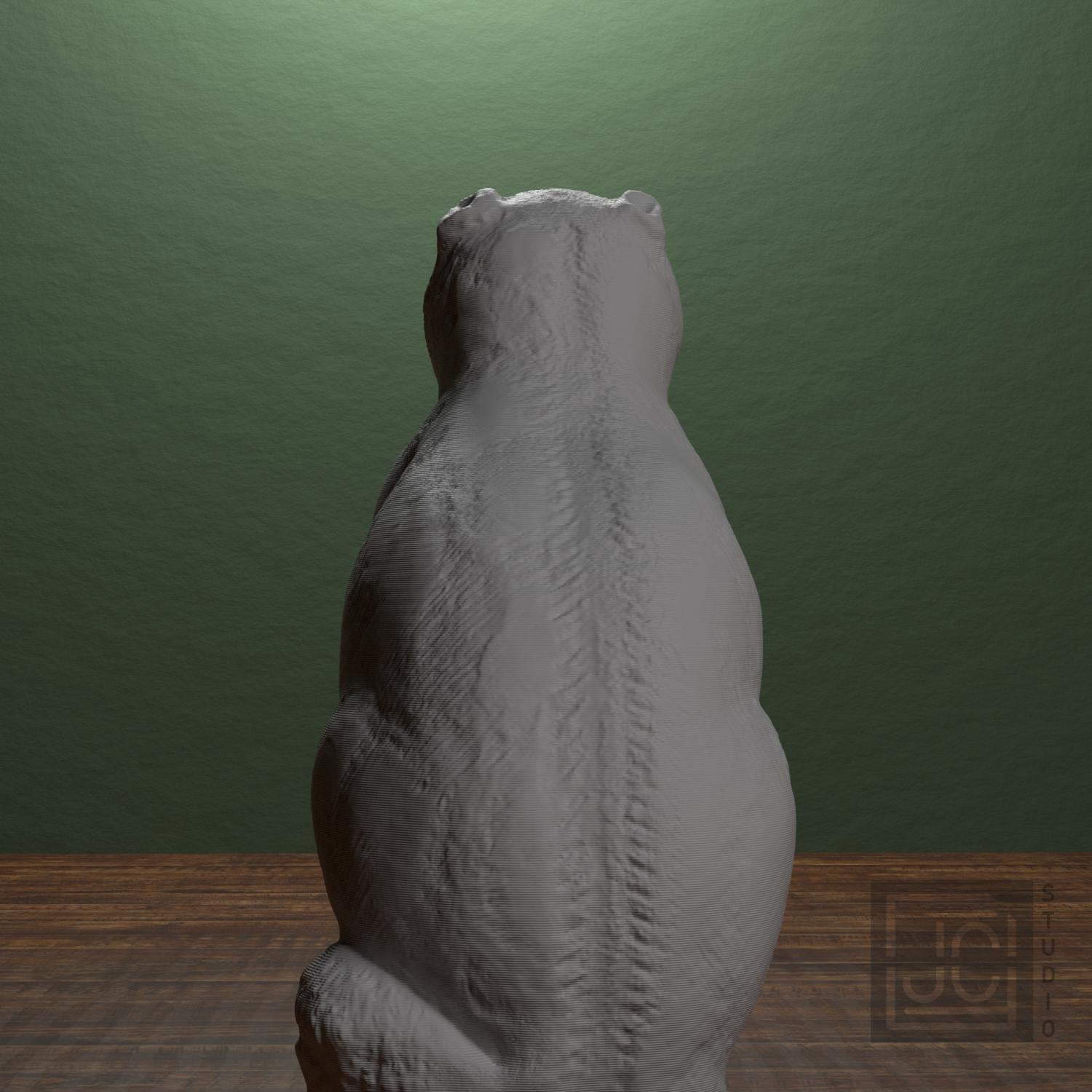 Chinese Porcelain Pug Dog B 3D Printed Collectible Sculpture