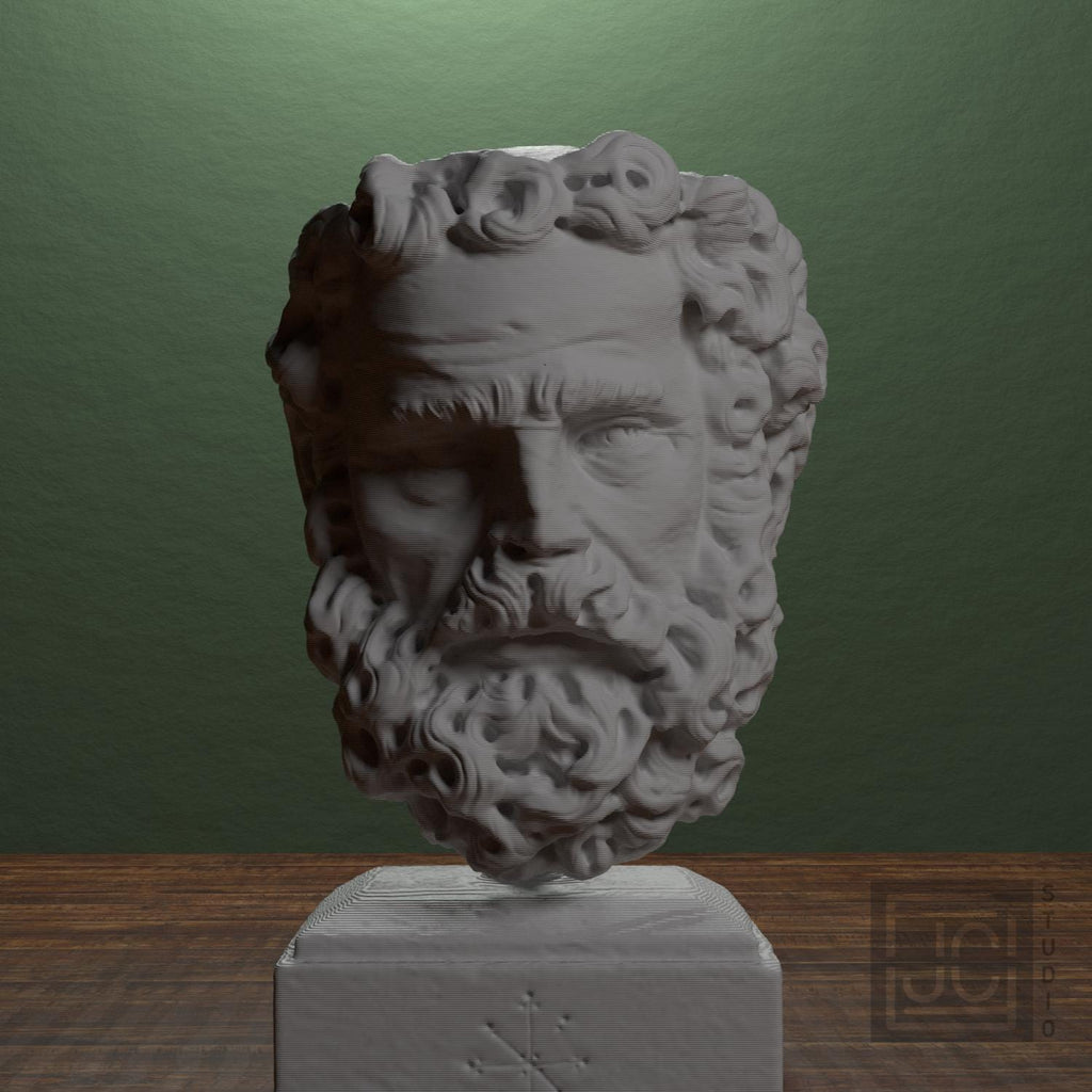 Head of a Bearded Man 3D Printed Museum Replica