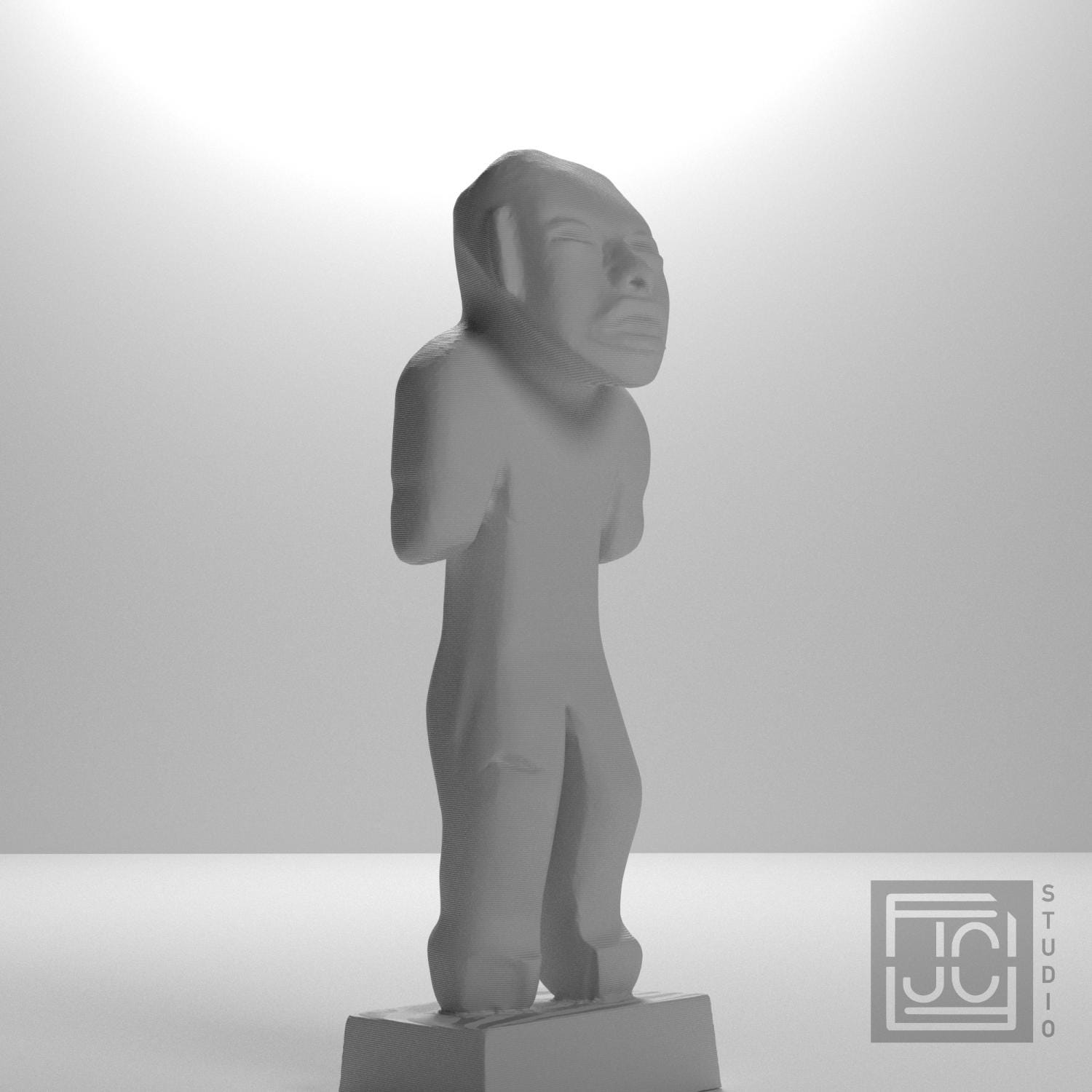 Olmec Man 3D Printed Museum Replica