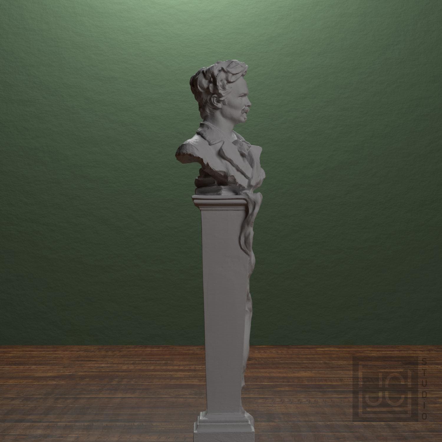 Portrait of August Strindberg 3D Printed Collectible Bust