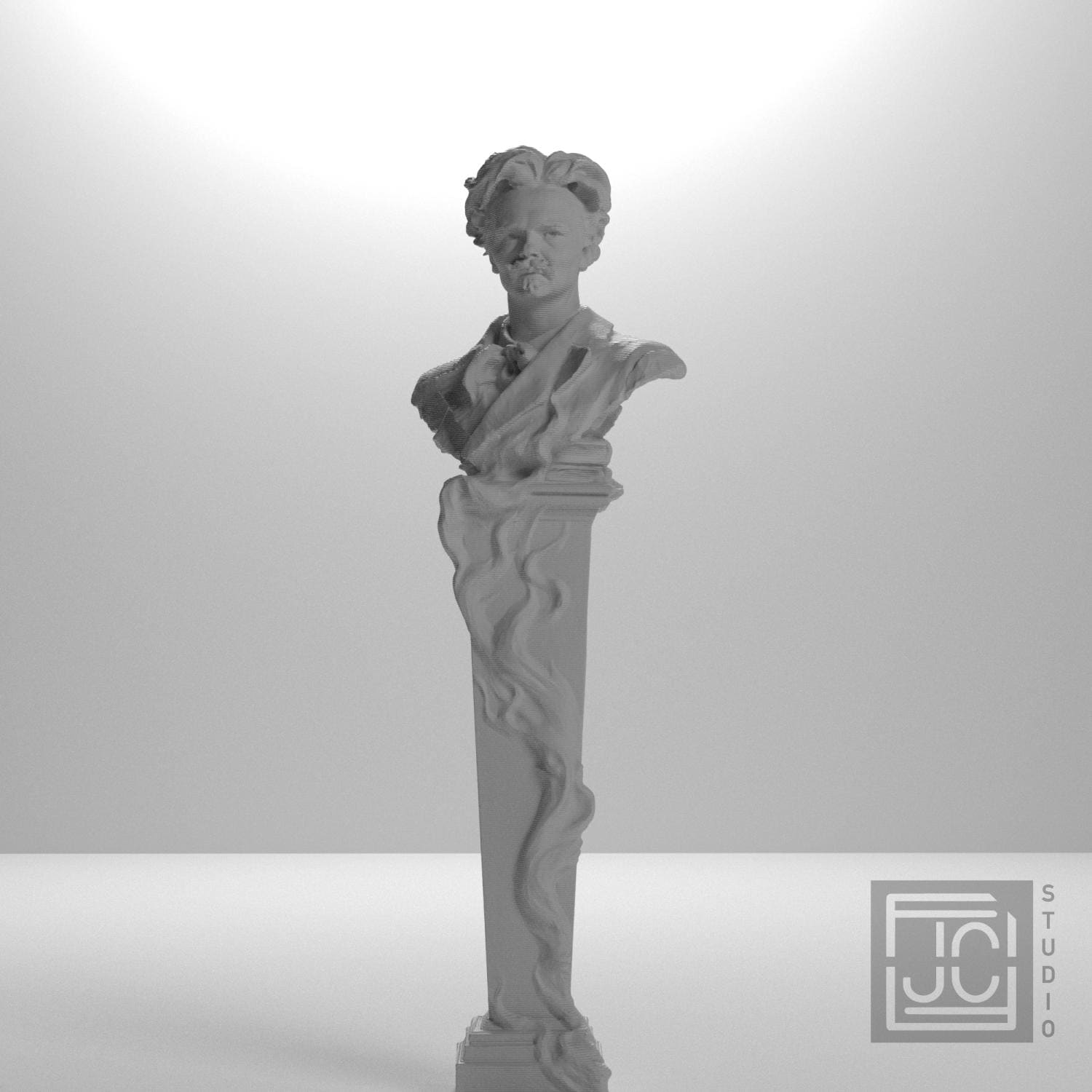 Portrait of August Strindberg 3D Printed Collectible Bust